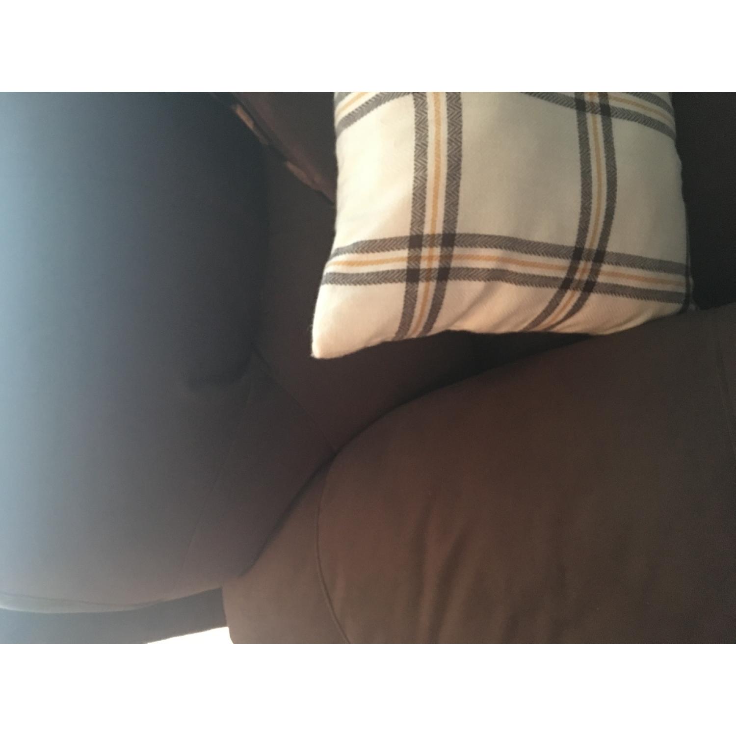 Dark Brown Fabric Sleeper Sofa - image-7