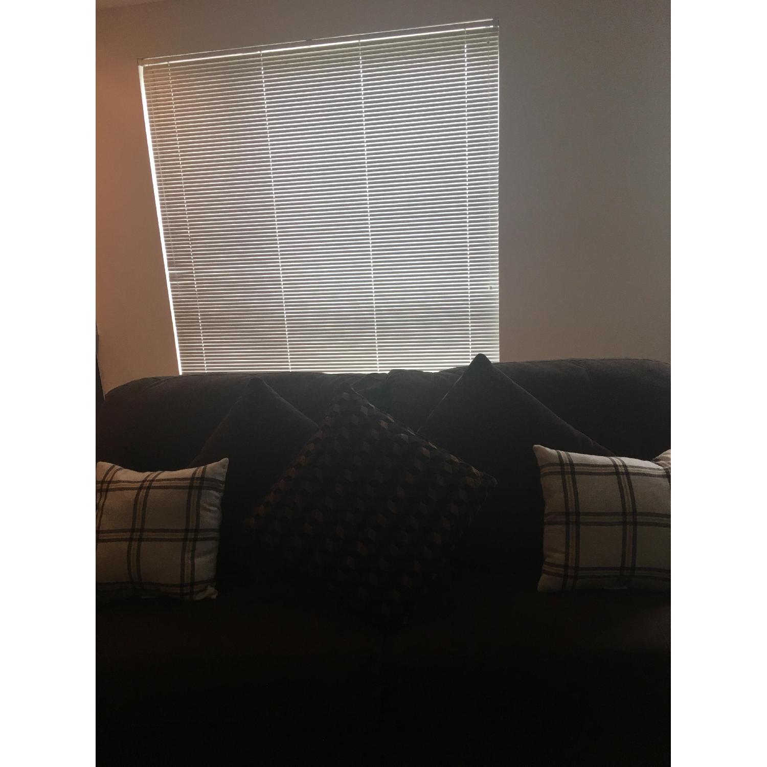 Dark Brown Fabric Sleeper Sofa - image-8