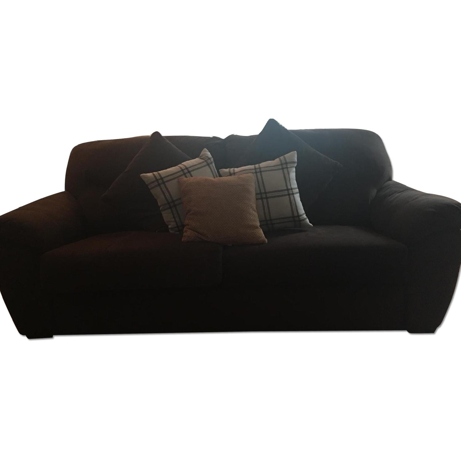 Dark Brown Fabric Sleeper Sofa - image-0