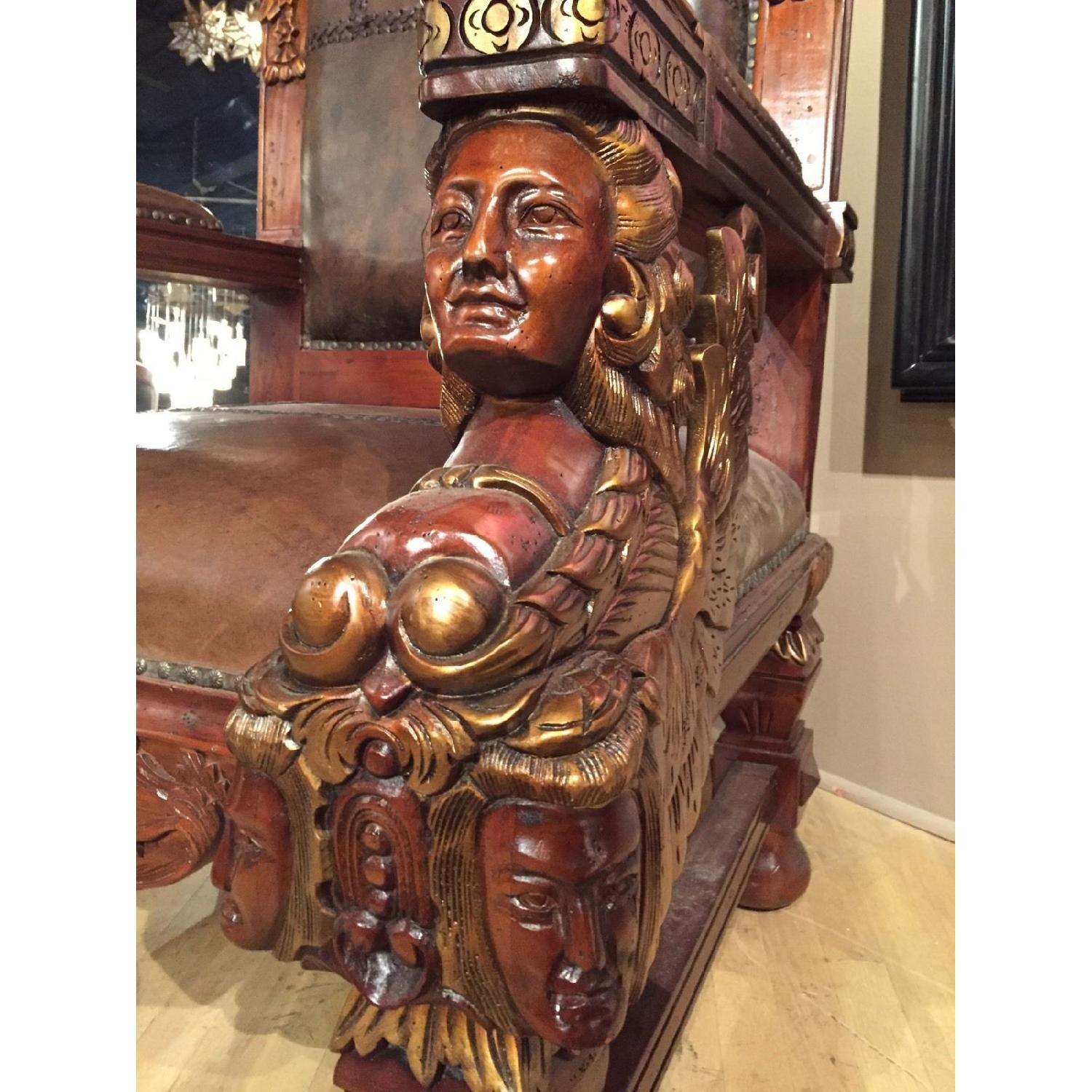 Greek King Head Carved Wood Chair - image-5