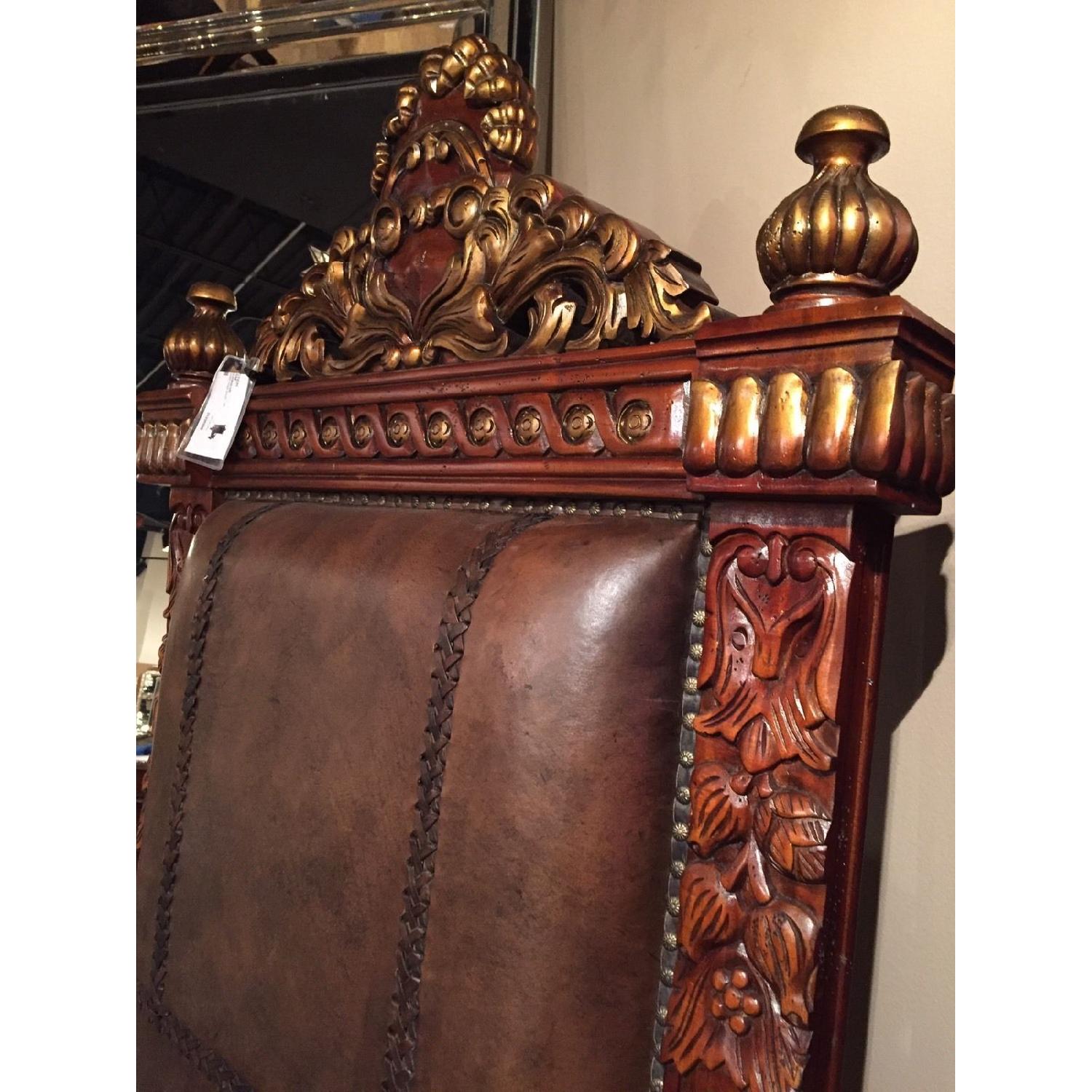 Greek King Head Carved Wood Chair - image-6