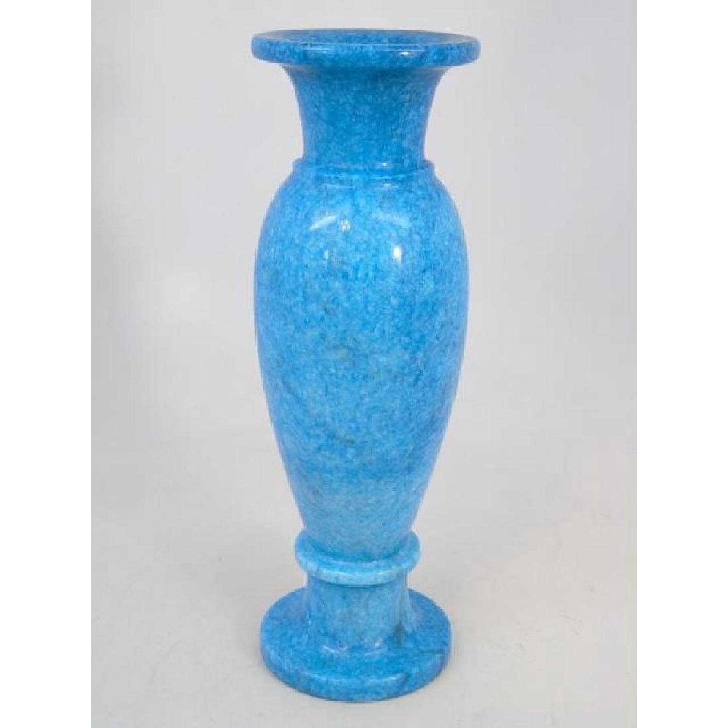 Turquoise Blue Stone Vase - image-1
