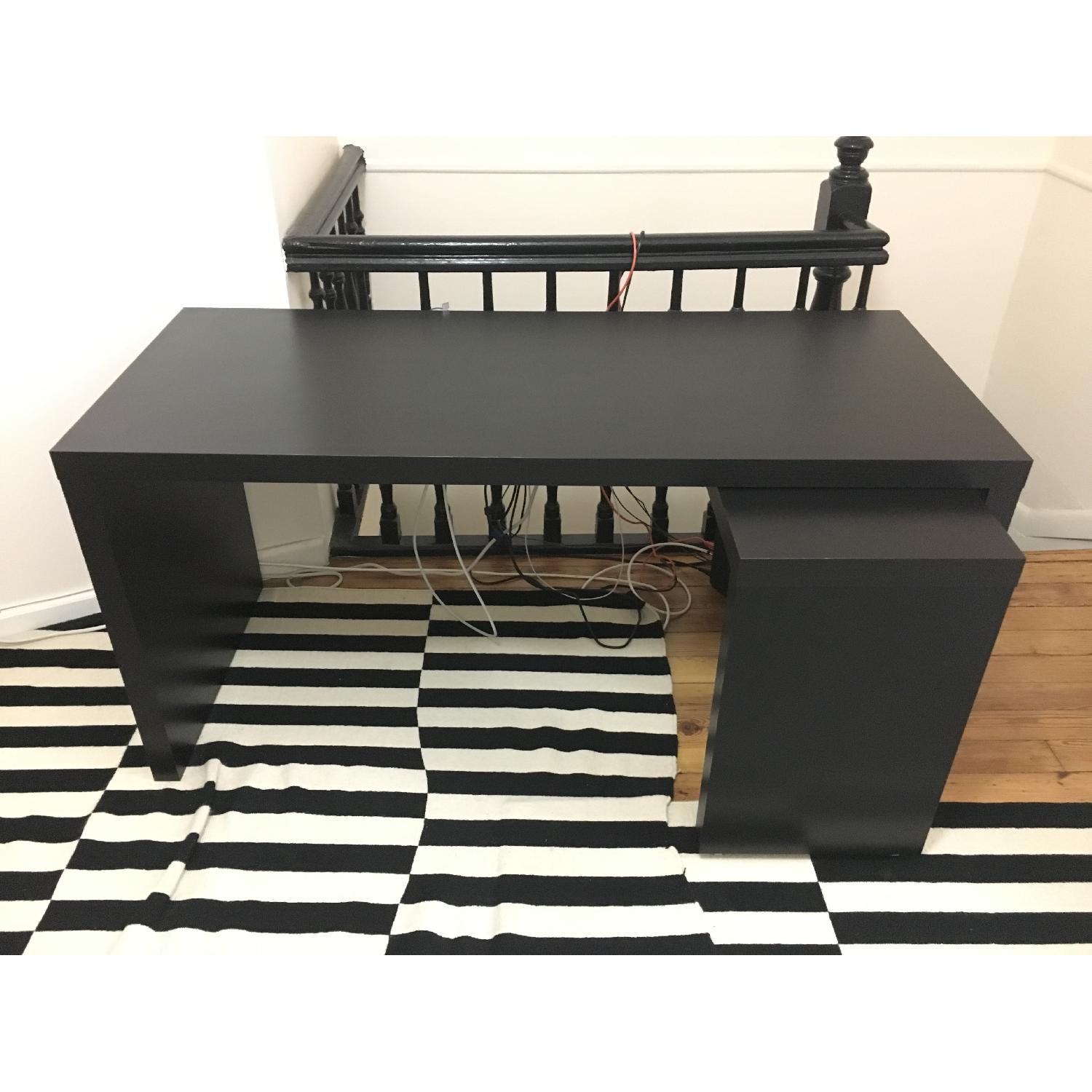 Ikea Malm Desk w/ Pull-Out/Removable Panel & Computer Chair - image-2