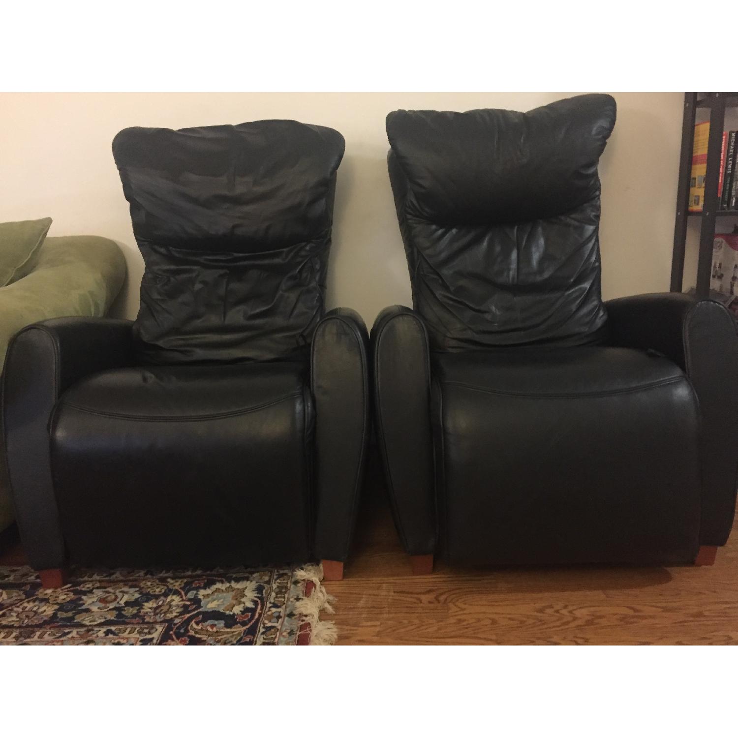 Automatic Leather Recliners w/ Tempur-pedic Headrest - image-1