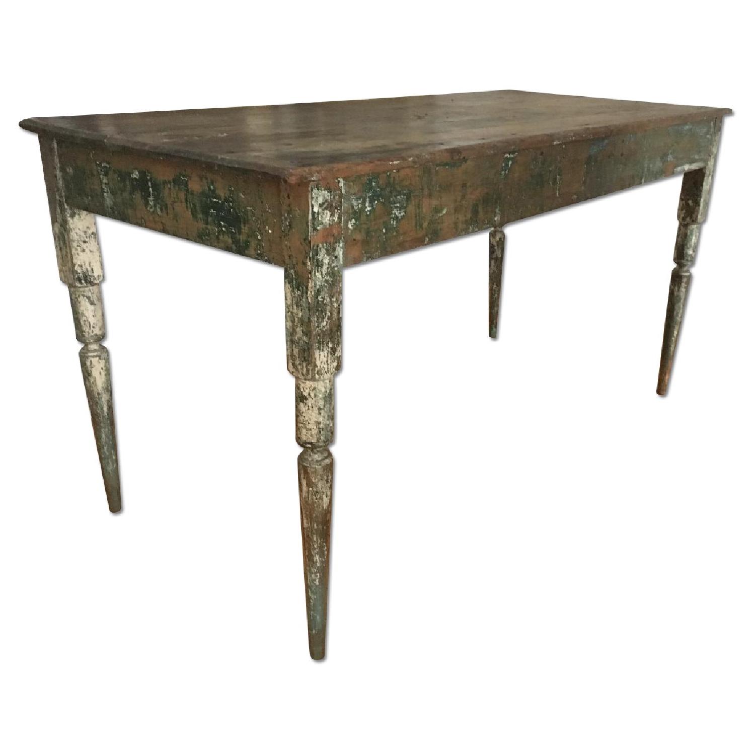 Antique Farmhouse Wood Table - AptDeco