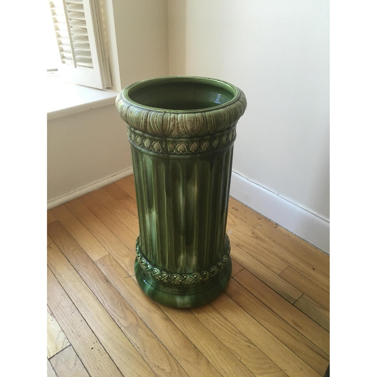 Antique McCoy Green Umbrella Stand - image-2