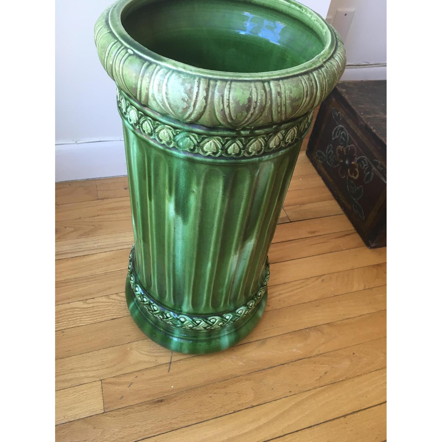 Antique McCoy Green Umbrella Stand - image-5