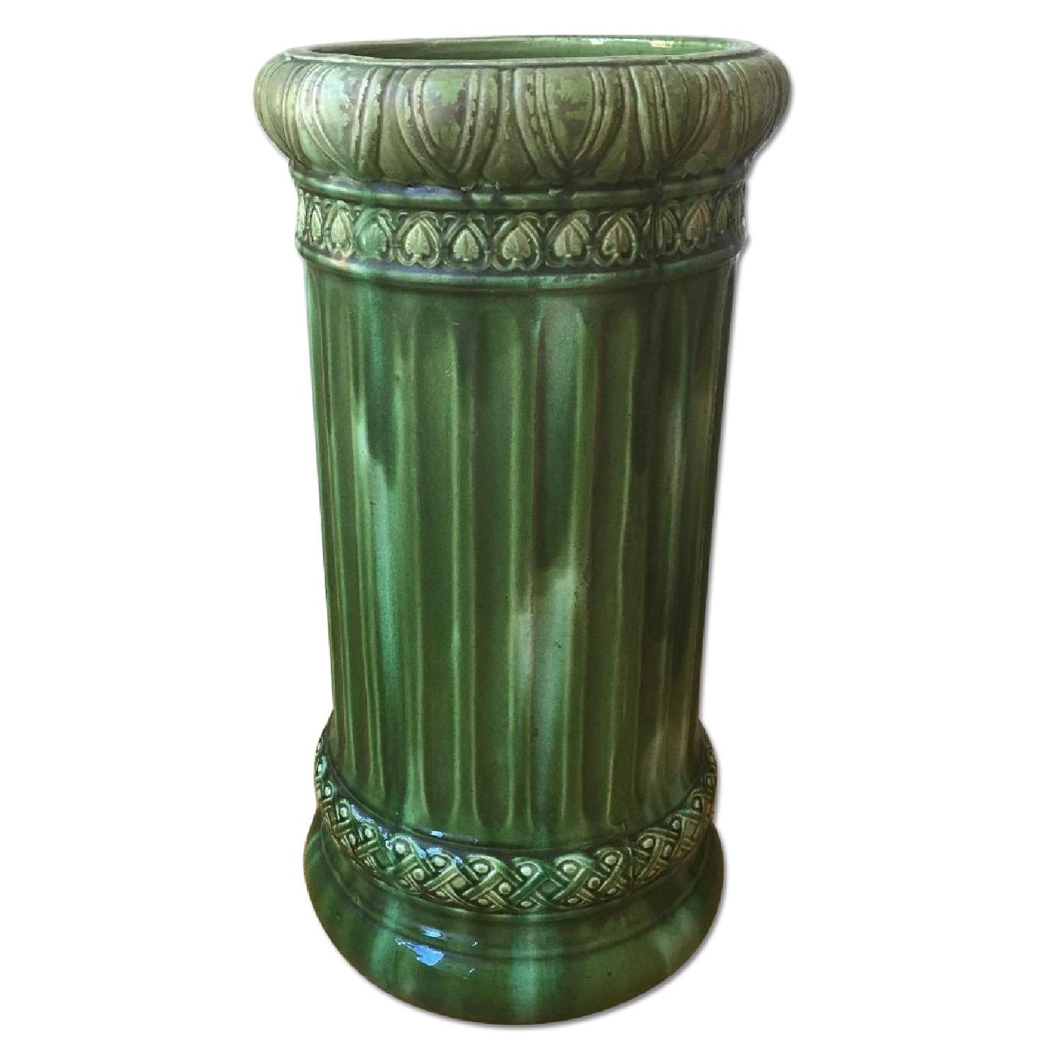 Antique McCoy Green Umbrella Stand - image-7