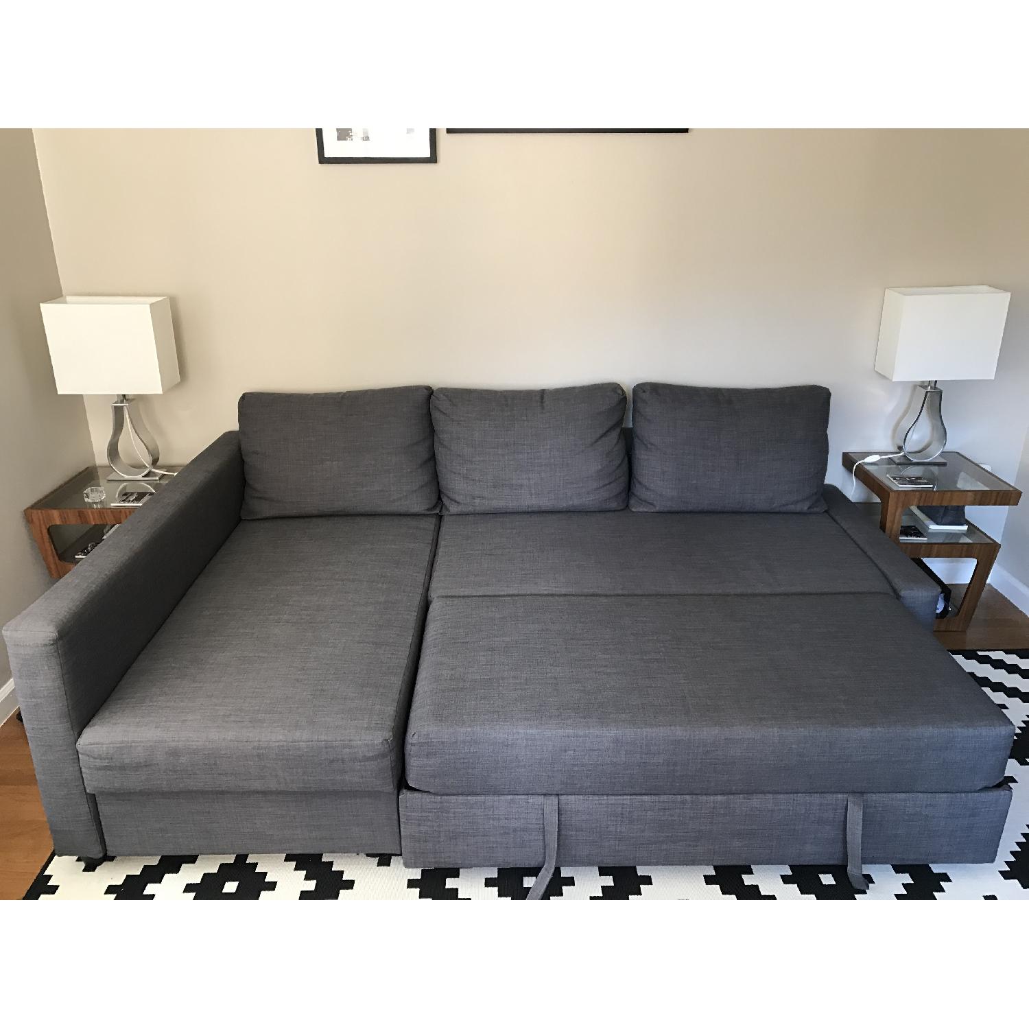 Ikea Sectional Pull Out Sofa Bed w/ Storage - image-7
