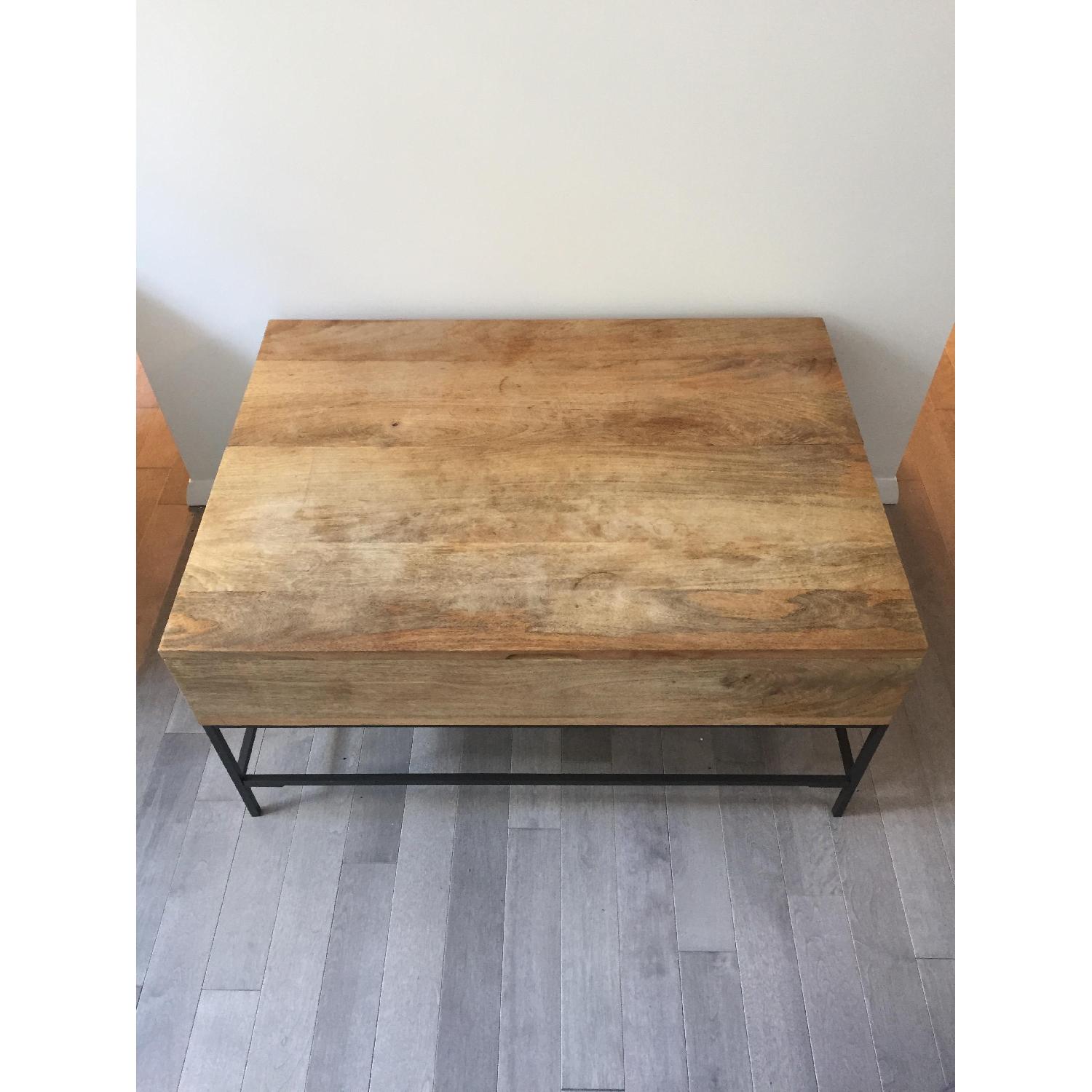 West Elm Mango Wood Storage Coffee Table - AptDeco