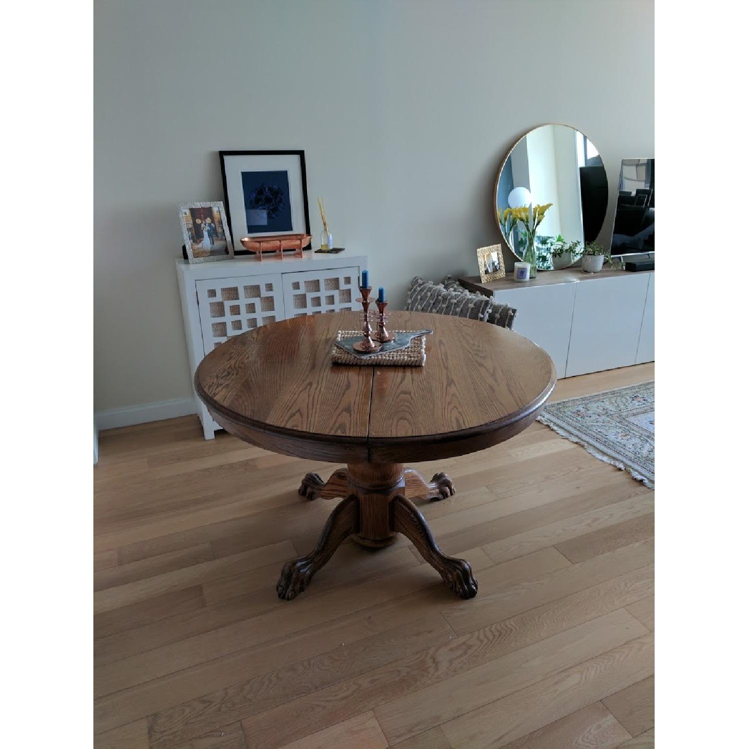 Antique Claw Foot Wooden Dining Table - image-1