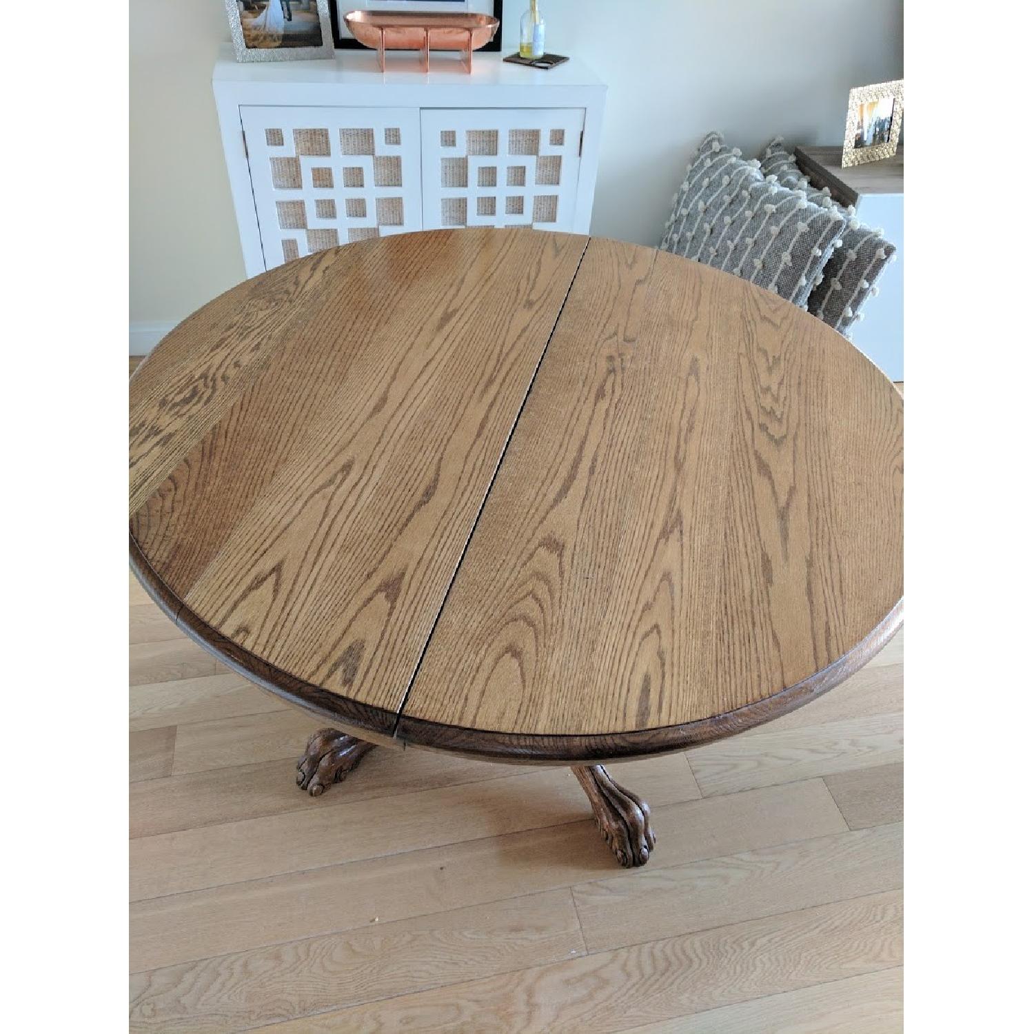 Antique Claw Foot Wooden Dining Table - image-2