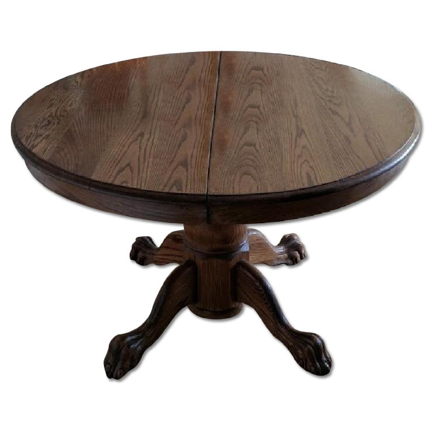 Antique Claw Foot Wooden Dining Table - image-0