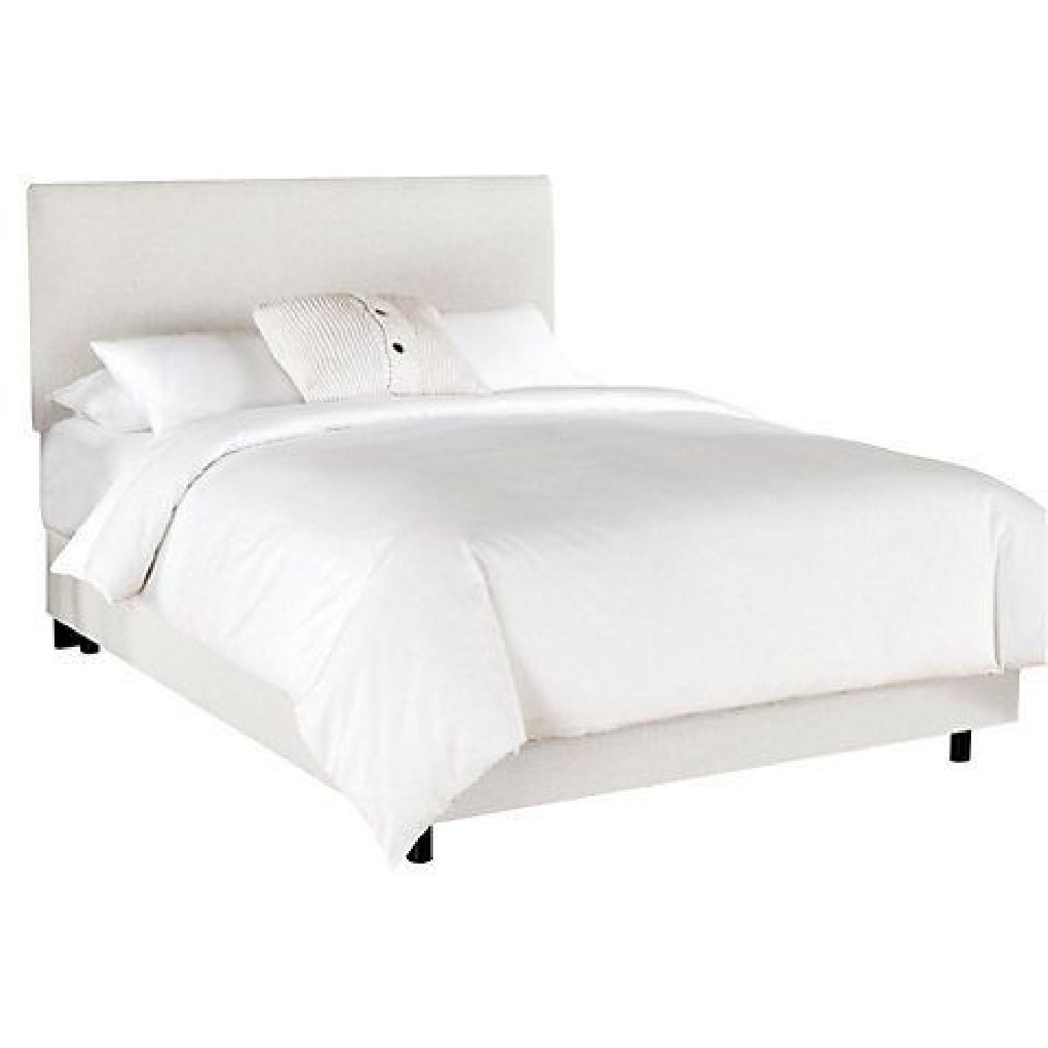 One Kings Lane Novak Queen Bed Frame in Talc Linen - image-0