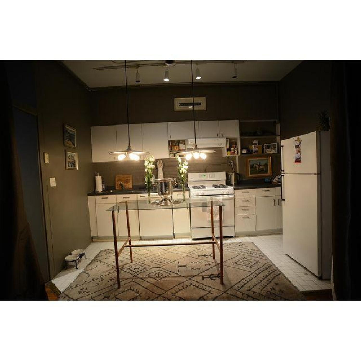 Restoration Hardware 20th C. Factory Filament Metal Triple Pendant - image-1