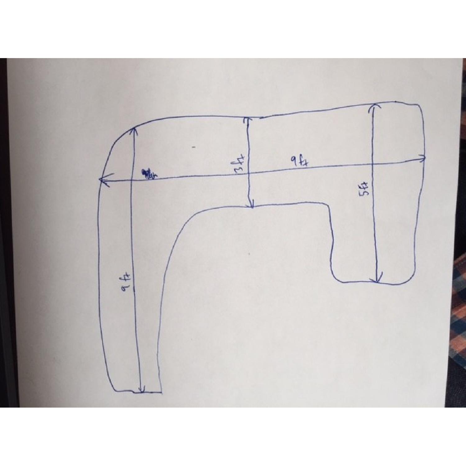 Brown Faux Leather Sectional Sofa - image-3