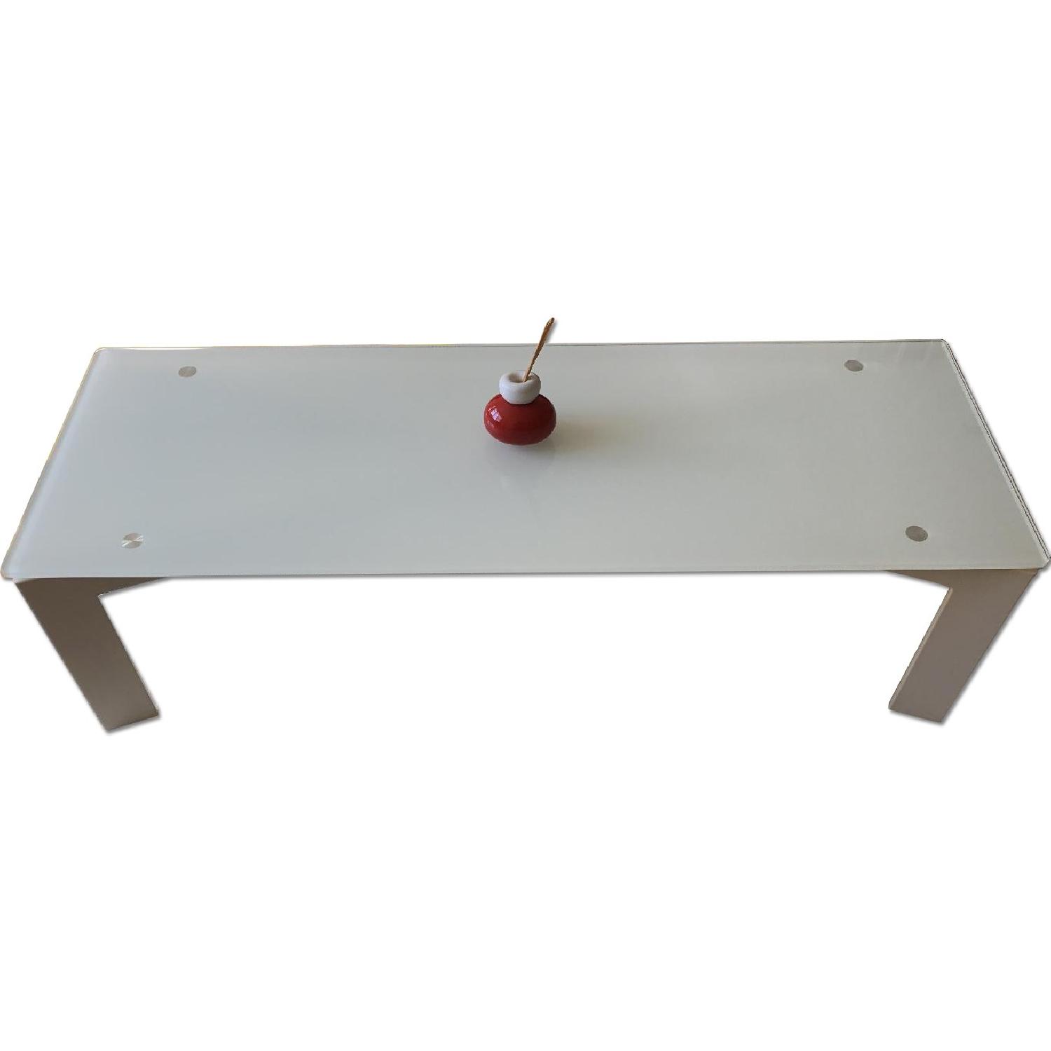 Ikea White Glass Coffee Table AptDeco