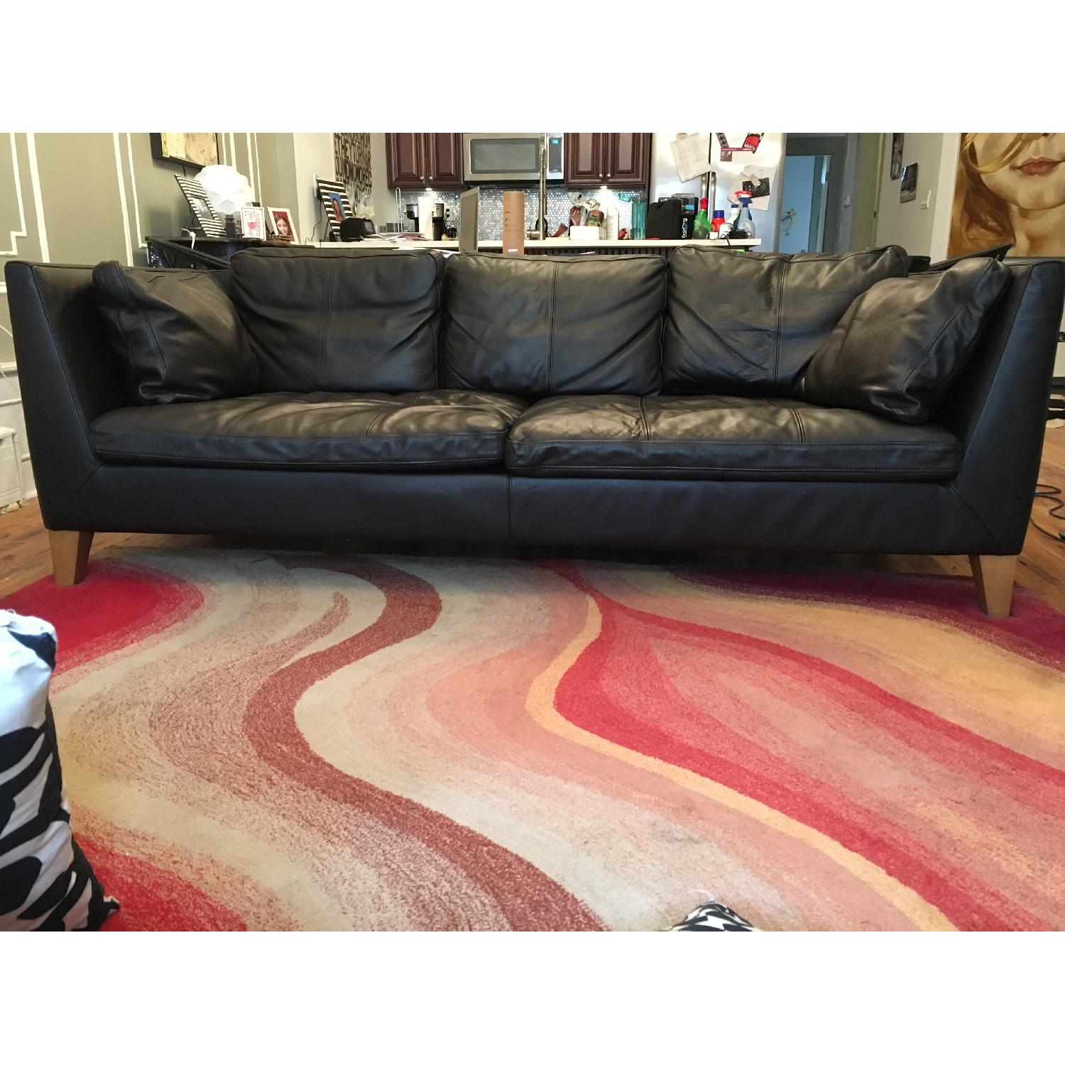 Ikea Stockholm Dark Brown Leather Couch - image-1
