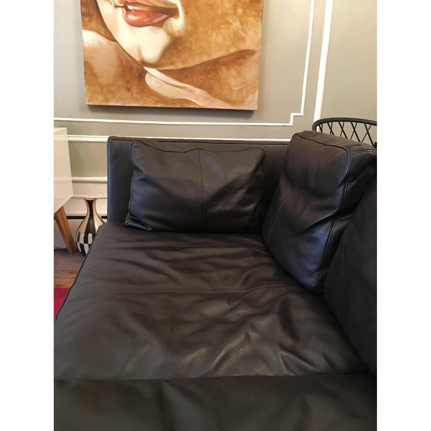 Ikea Stockholm Dark Brown Leather Couch - image-3