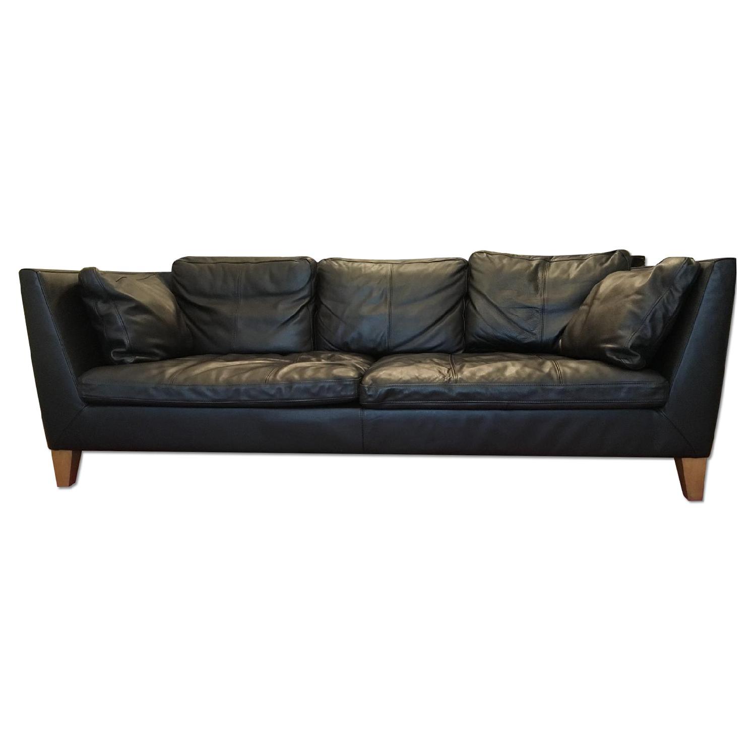 Ikea Stockholm Dark Brown Leather Couch - image-0