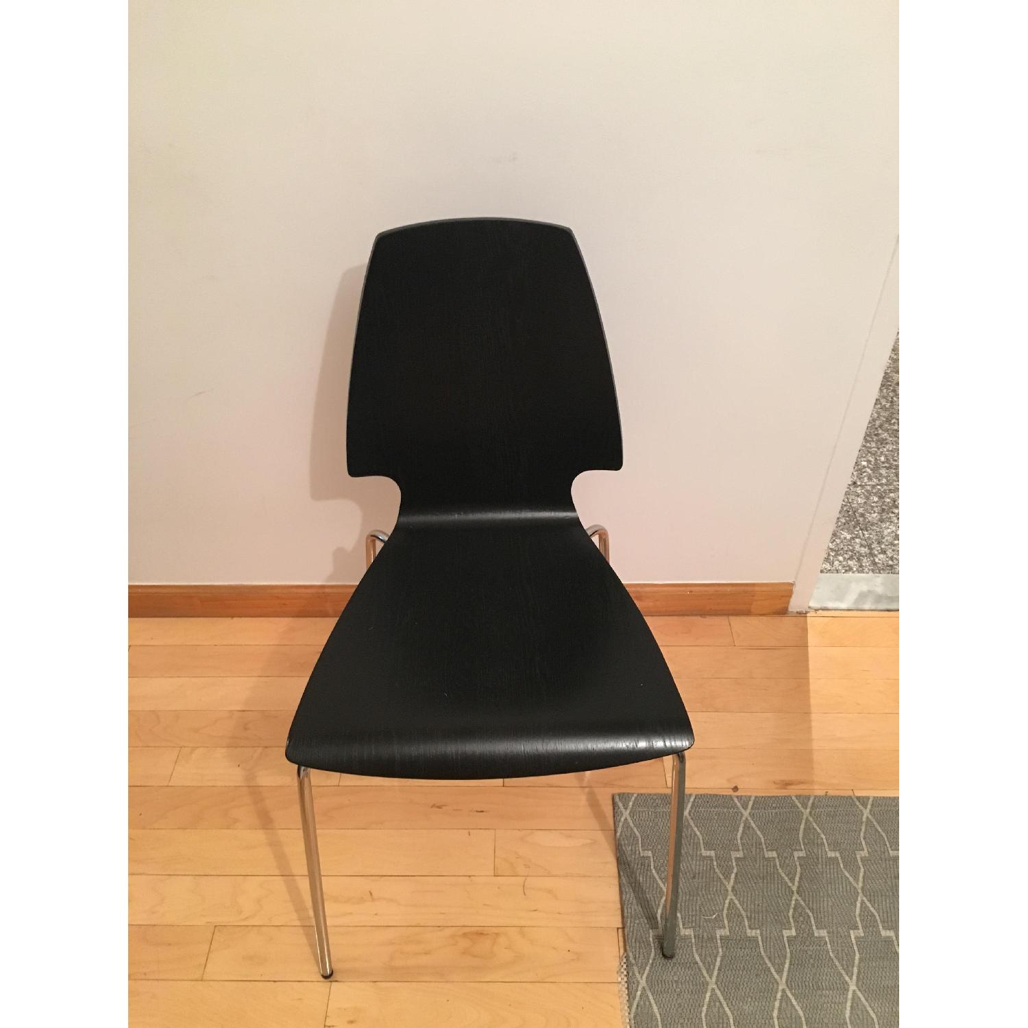 Modern Black Wood Kitchen Chairs - image-1