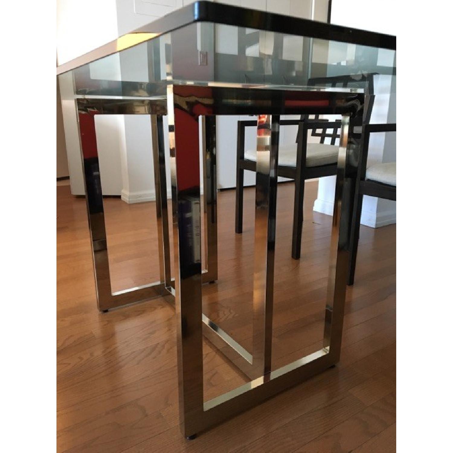 West Elm Glass Top Dining Table w/ 4 Matching Chairs - AptDeco