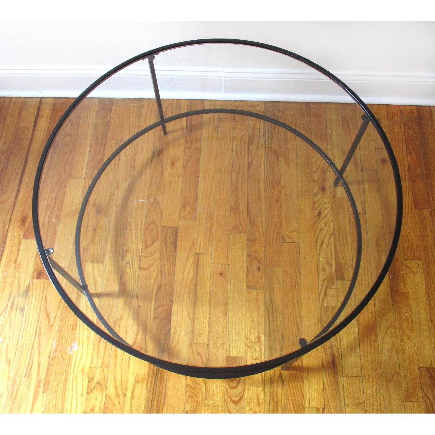 West Elm Round Glass Top Coffee Table - image-3