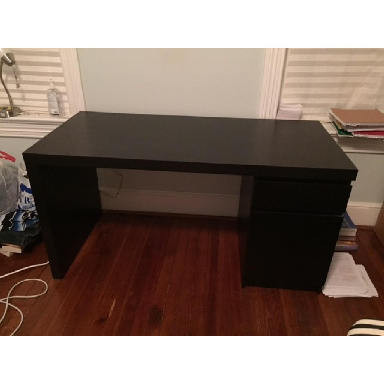 Ikea Malm Black Desk - image-1