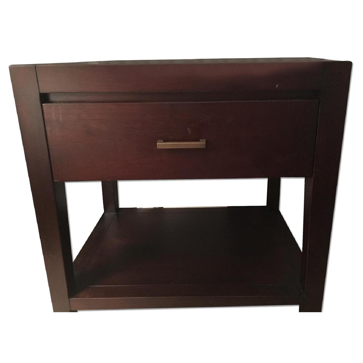 Crate & Barrel Wood Bedside Tables AptDeco