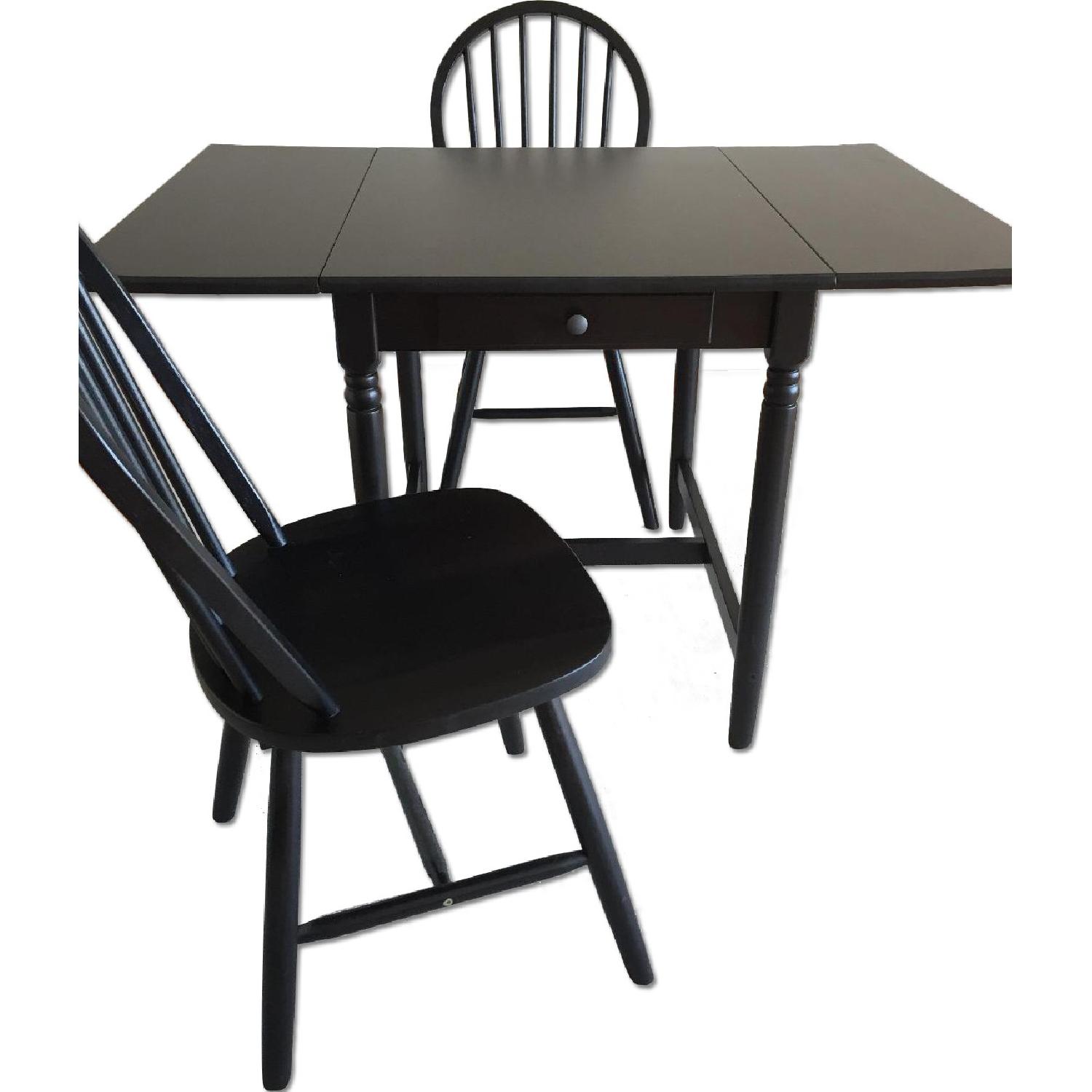 Ikea Ingatorp Drop-Leaf Table w/ 2 Chairs - AptDeco