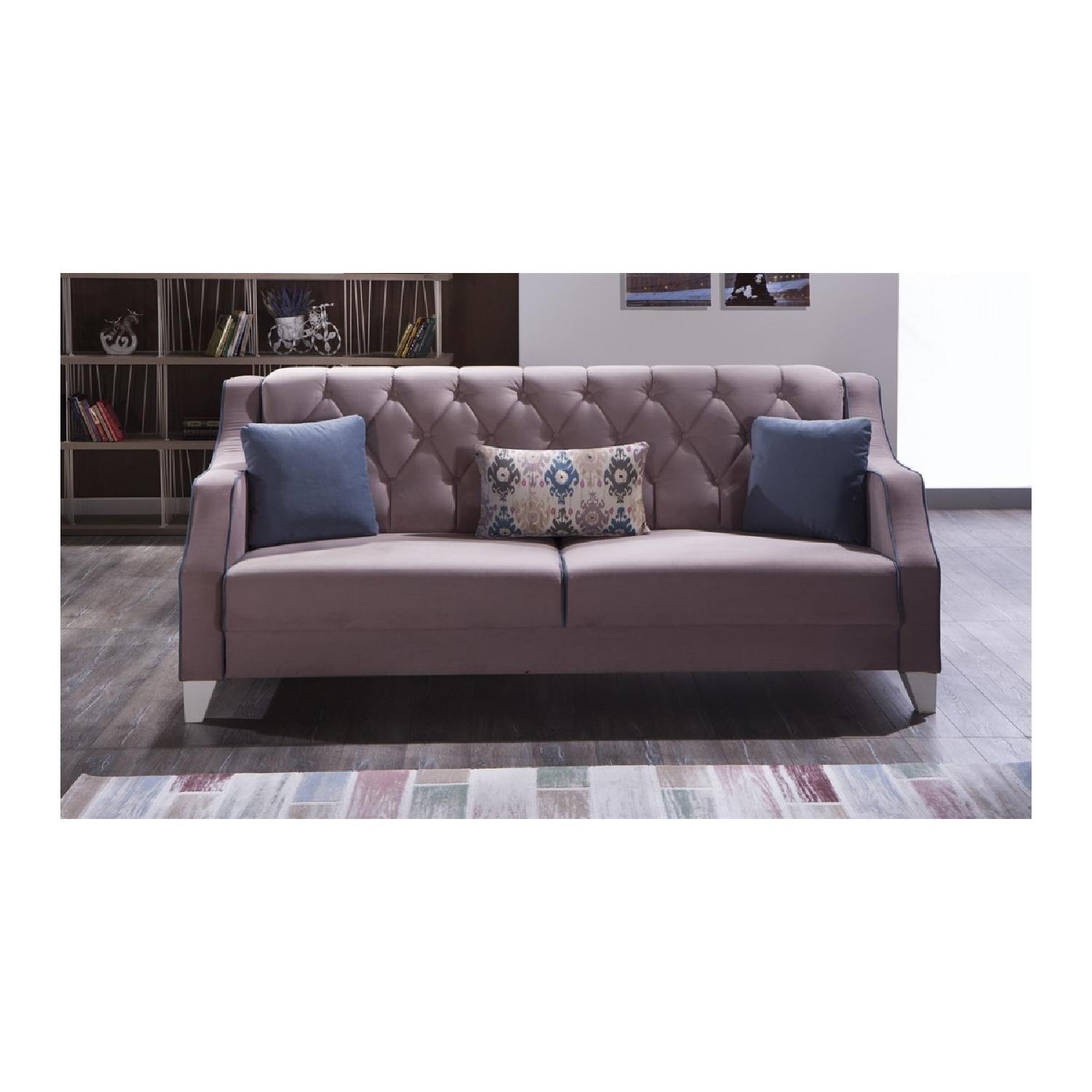 Istikbal Furniture Bellona Juliet Sleeper Sofa in Pure Lila Color AptDeco