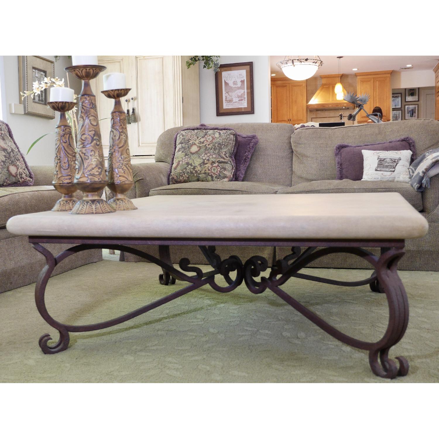 Iron & Stone Coffee Table - image-3