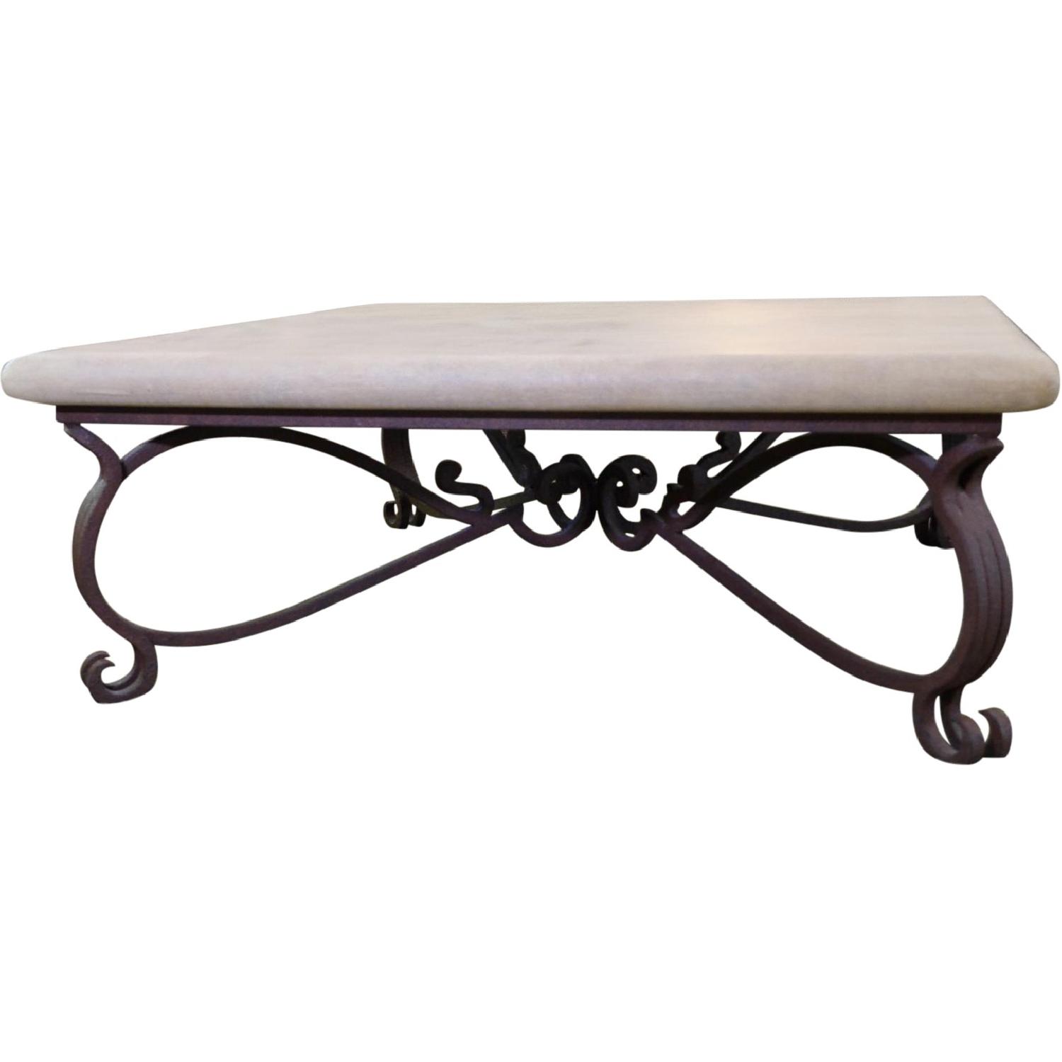 Iron & Stone Coffee Table - image-0