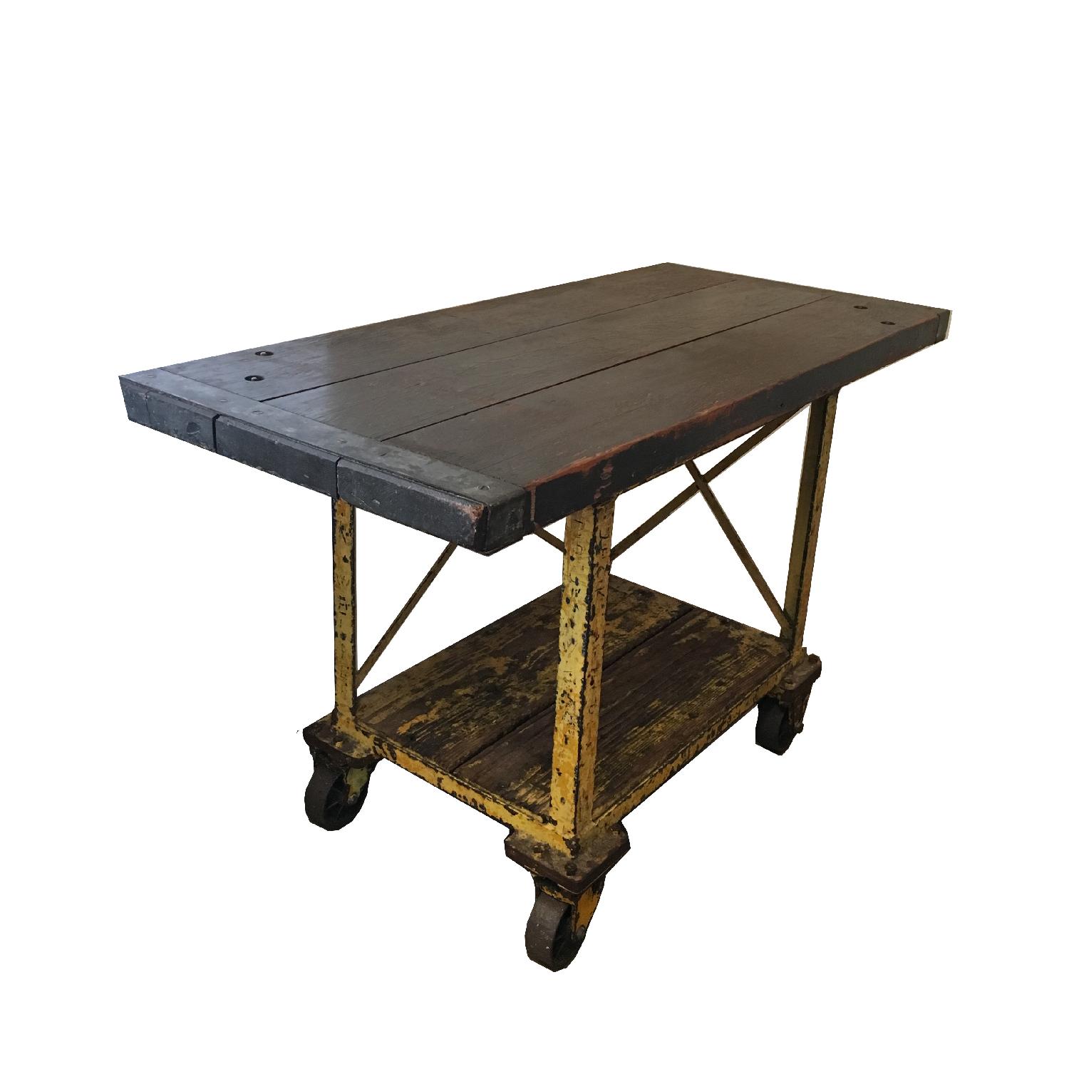 Industrial Factory Cart Kitchen Island Aptdeco