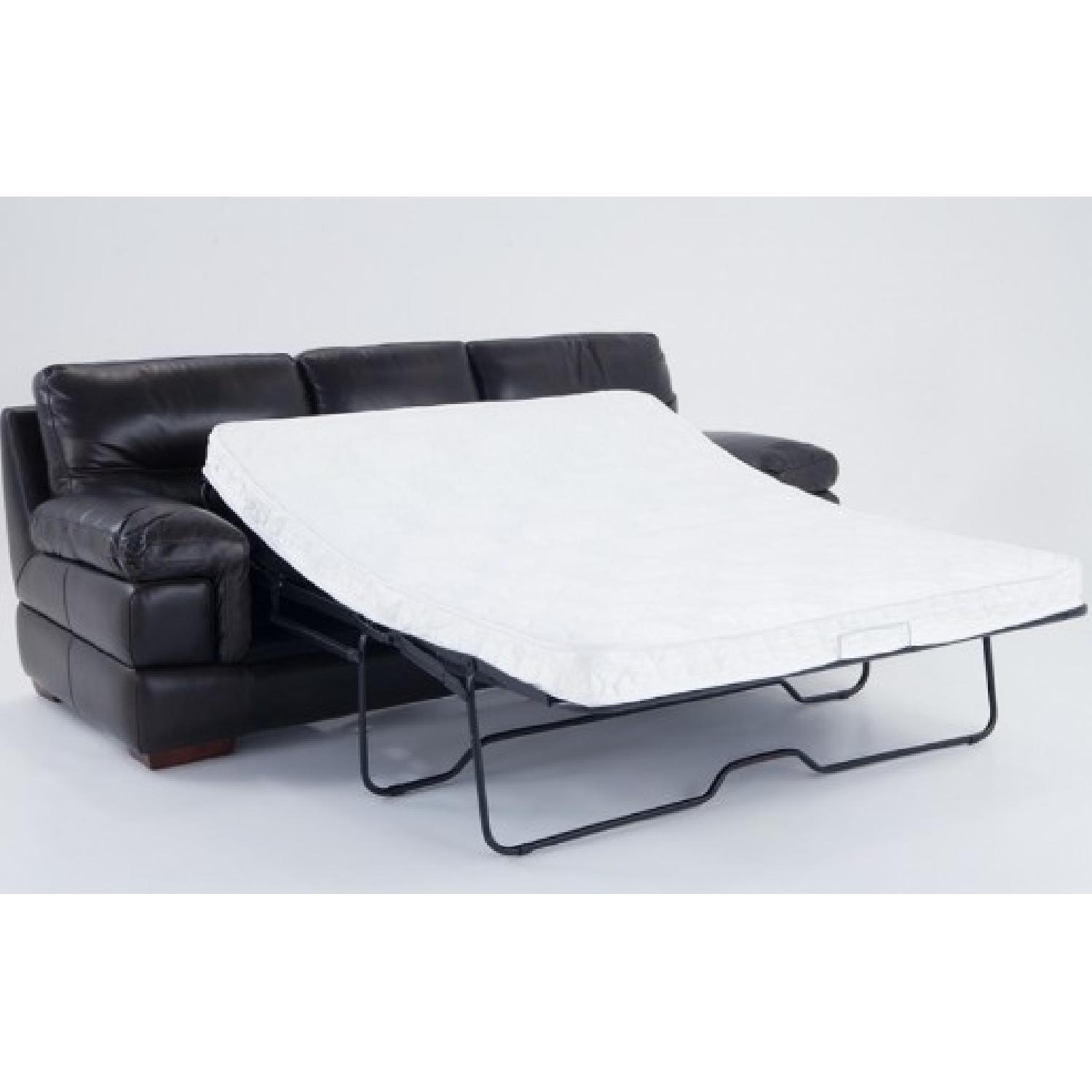 Bob's Black Leather Sleeper Sofa - image-1