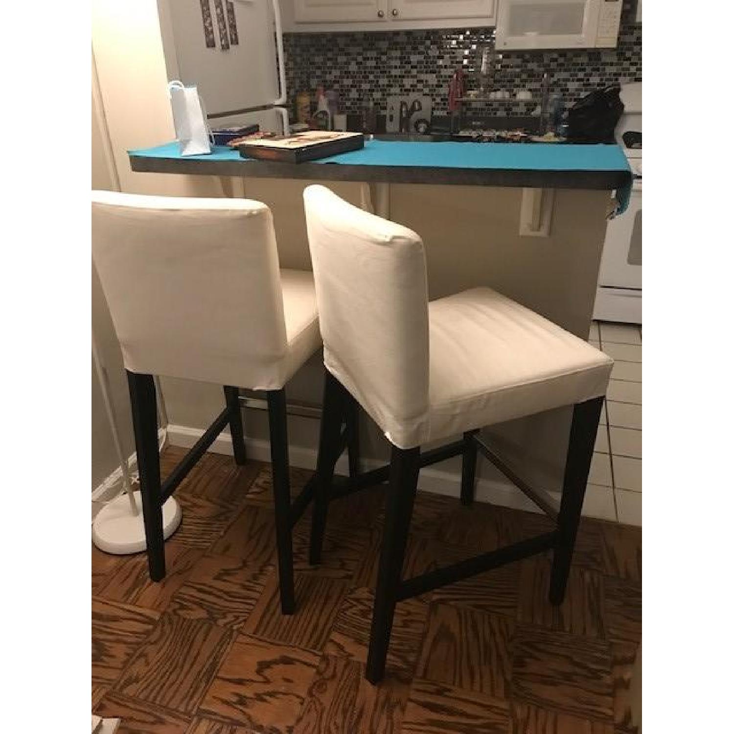 Ikea Henriksdal Bar Stool w/ Backrest Frame in BrownBlack AptDeco