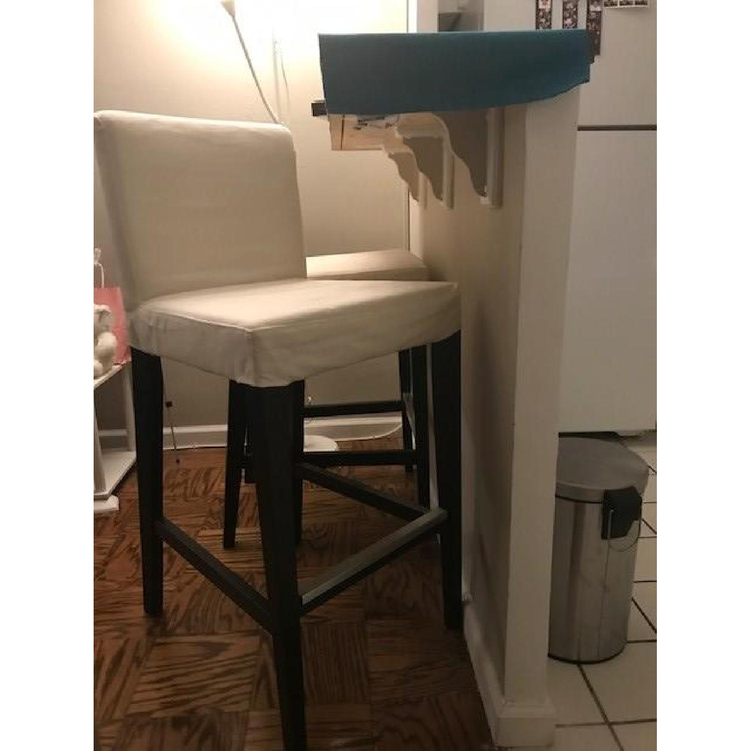 Ikea Henriksdal Bar Stool w/ Backrest Frame in BrownBlack AptDeco