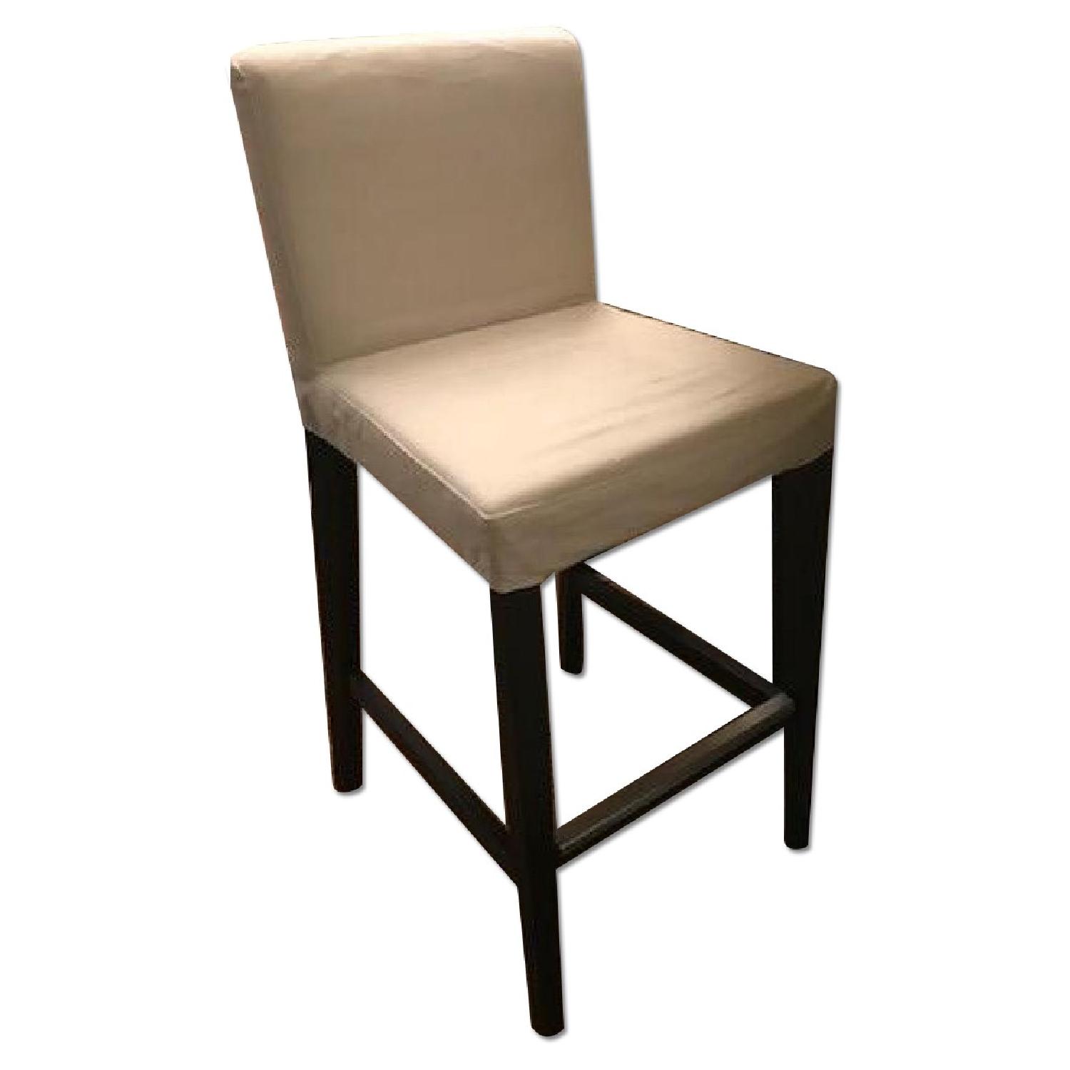 Ikea Henriksdal Bar Stool w/ Backrest Frame in BrownBlack AptDeco