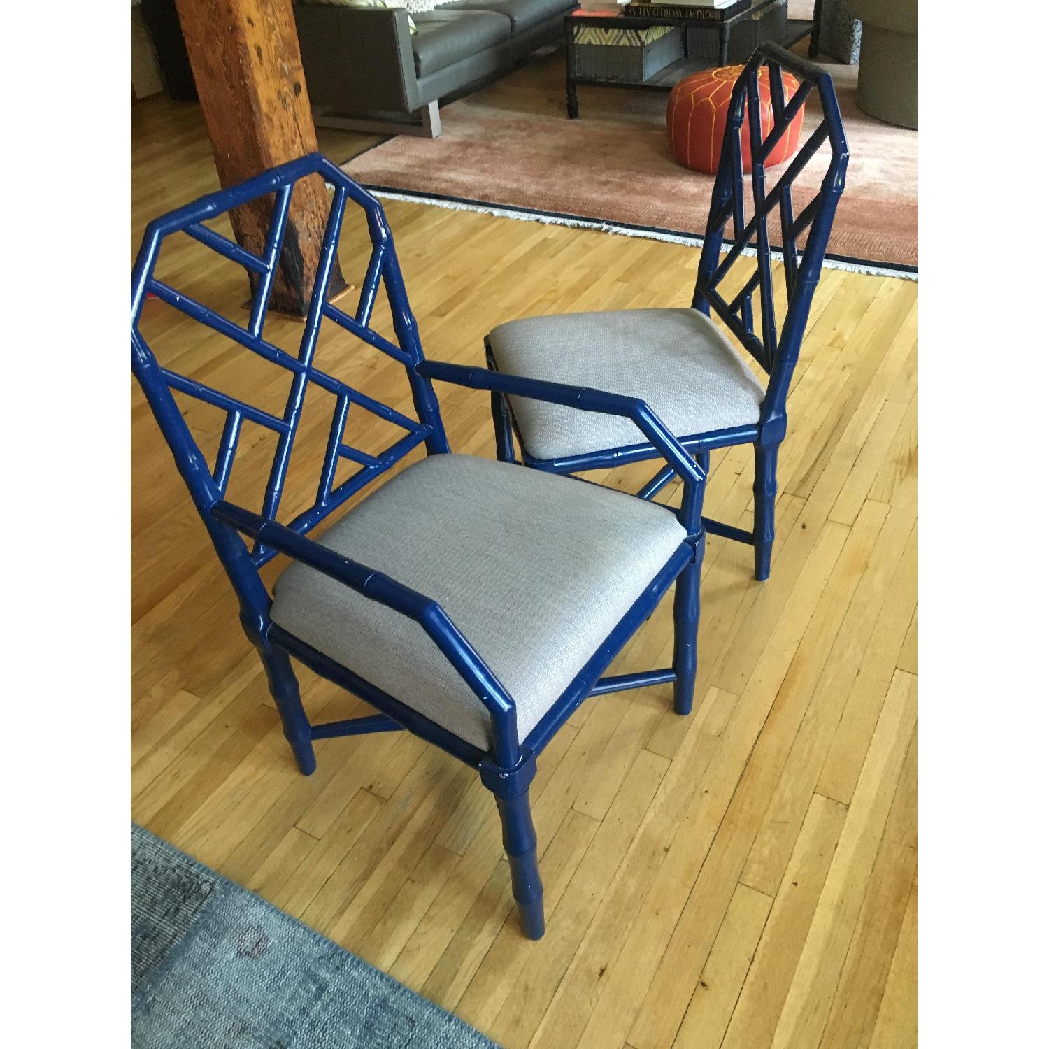 Bungalow 6 Blue Lacquer Dining Room Chair - image-1