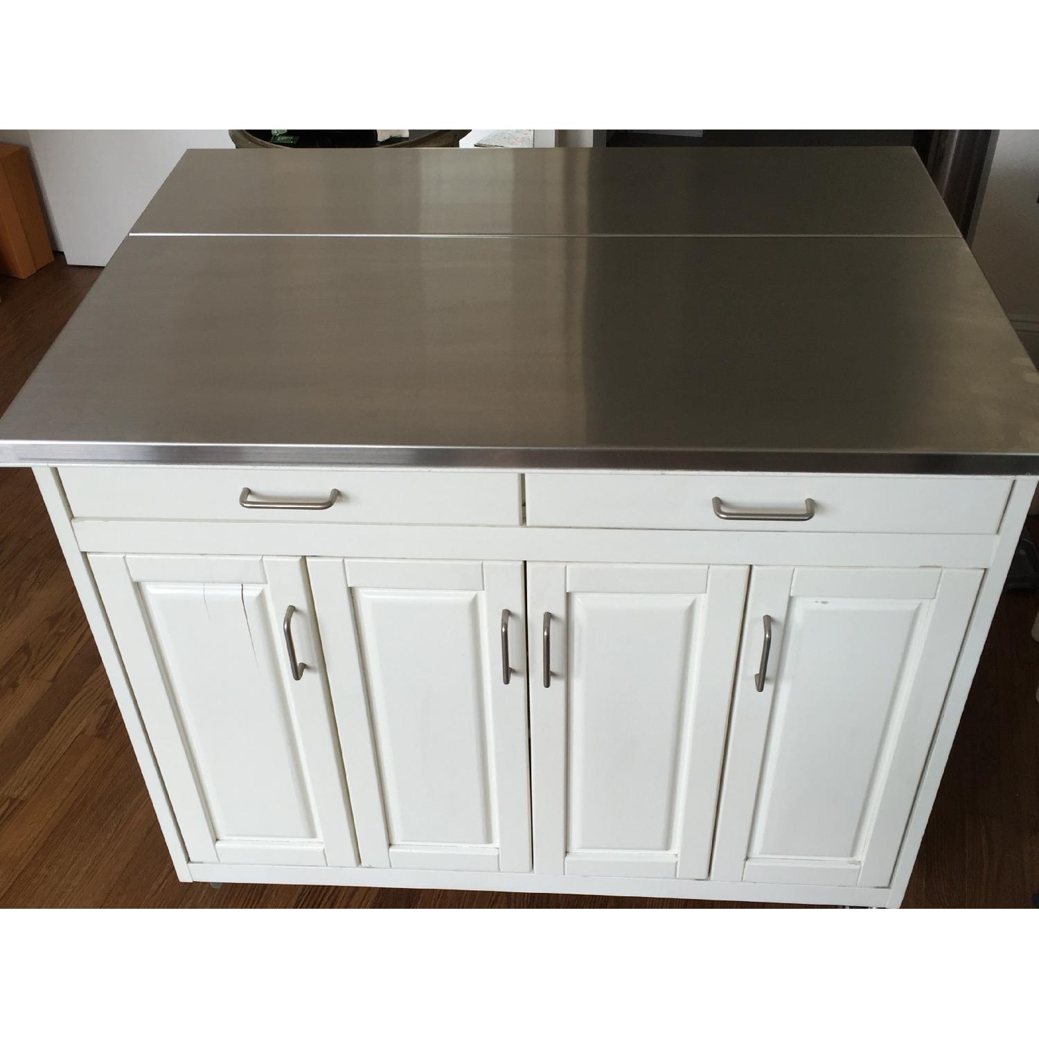 Stainless Steel Top Kitchen Island/Bar Table - image-1