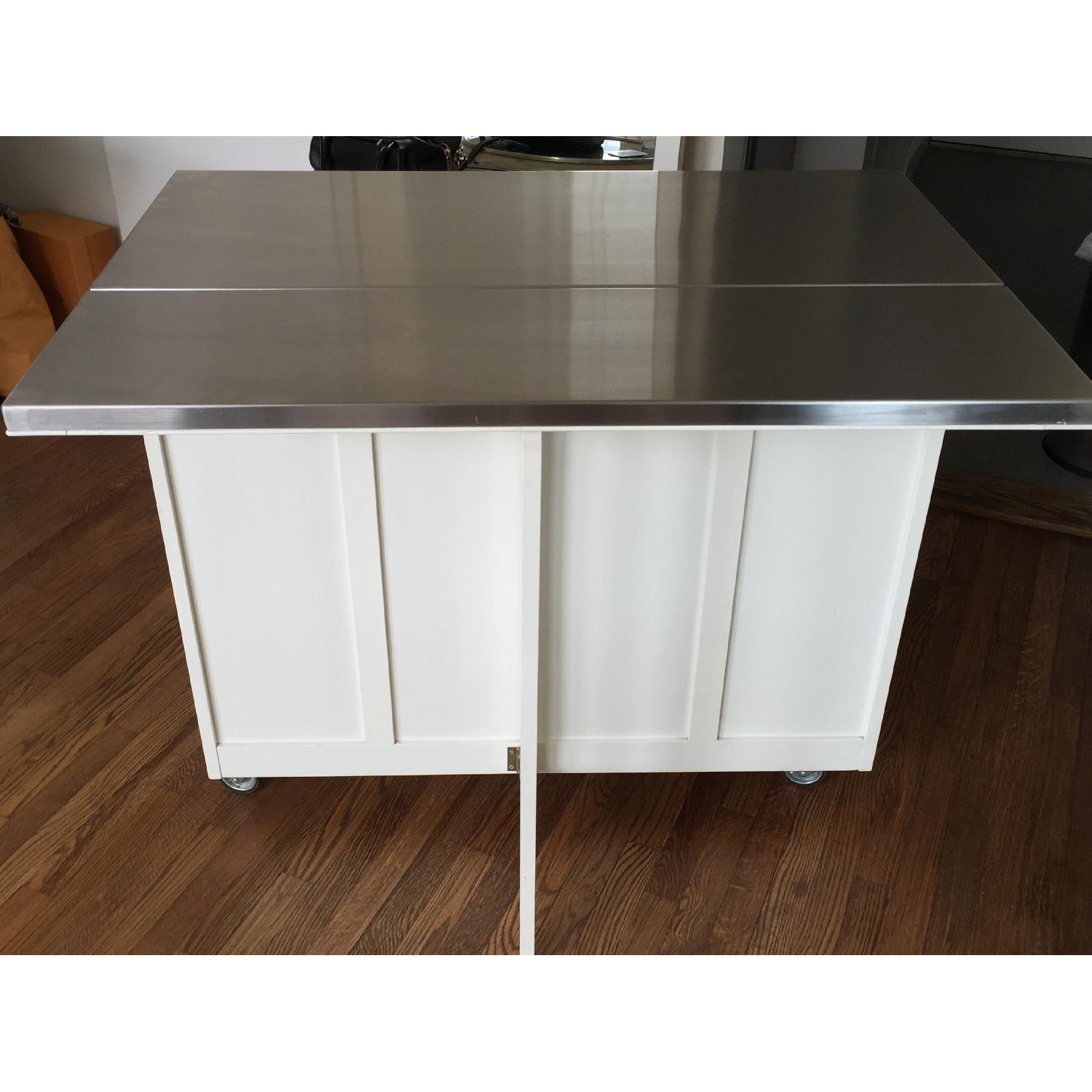 Stainless Steel Top Kitchen Island/Bar Table - image-5