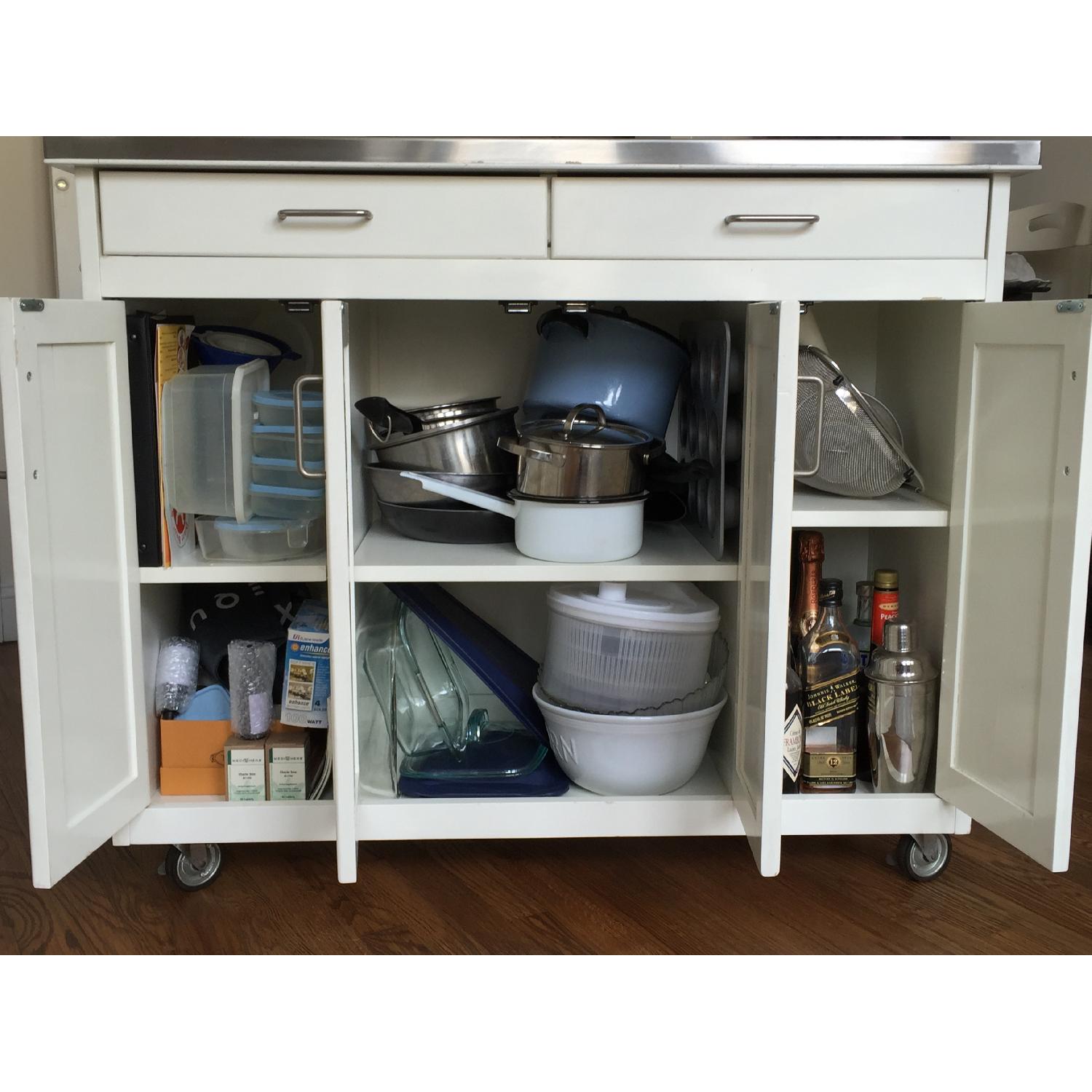 Stainless Steel Top Kitchen Island/Bar Table - image-6