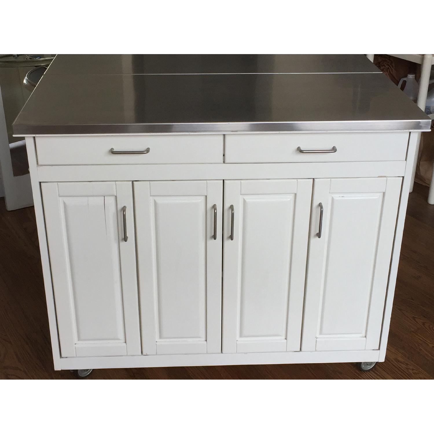 Stainless Steel Top Kitchen Island/Bar Table - image-11