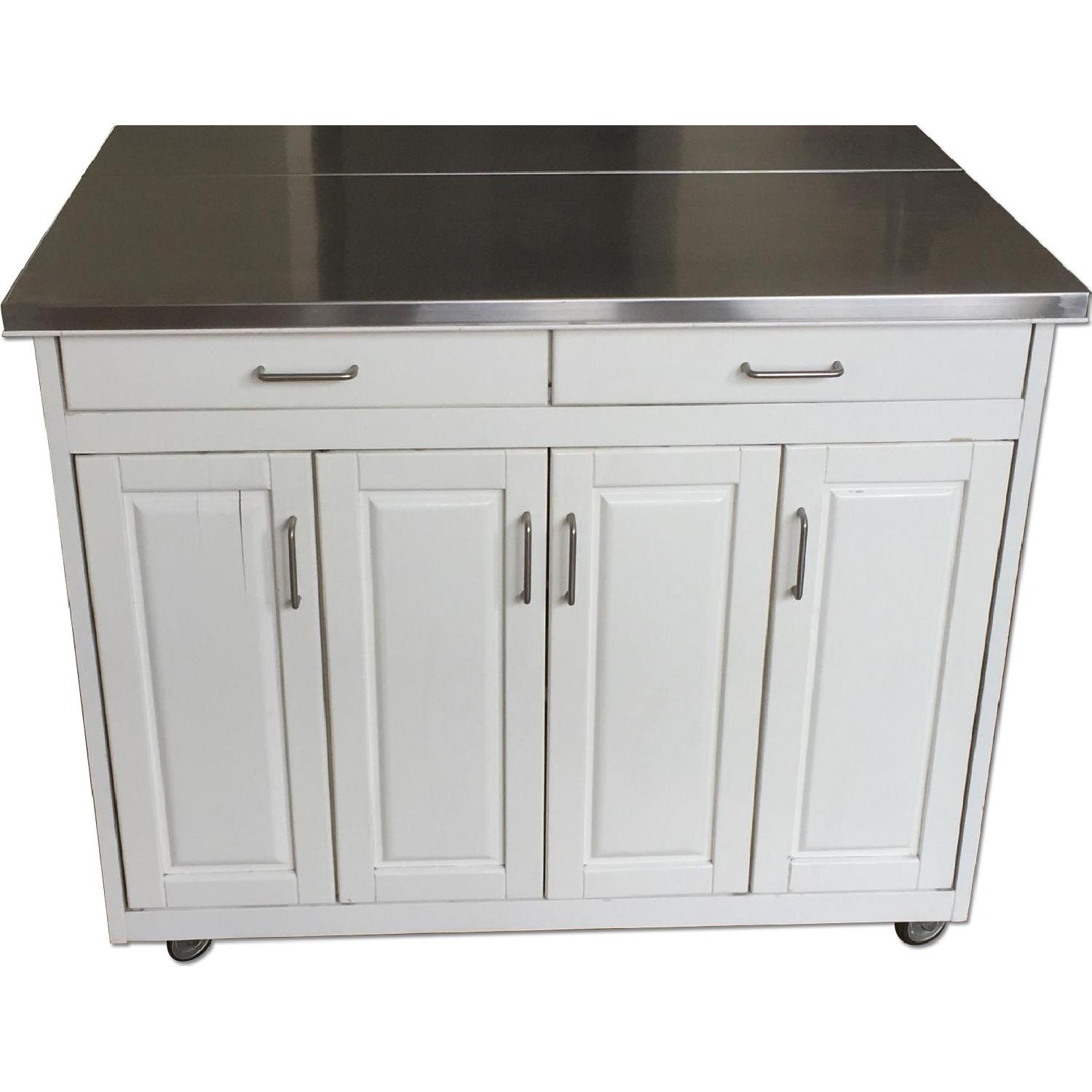 Stainless Steel Top Kitchen Island/Bar Table - image-0