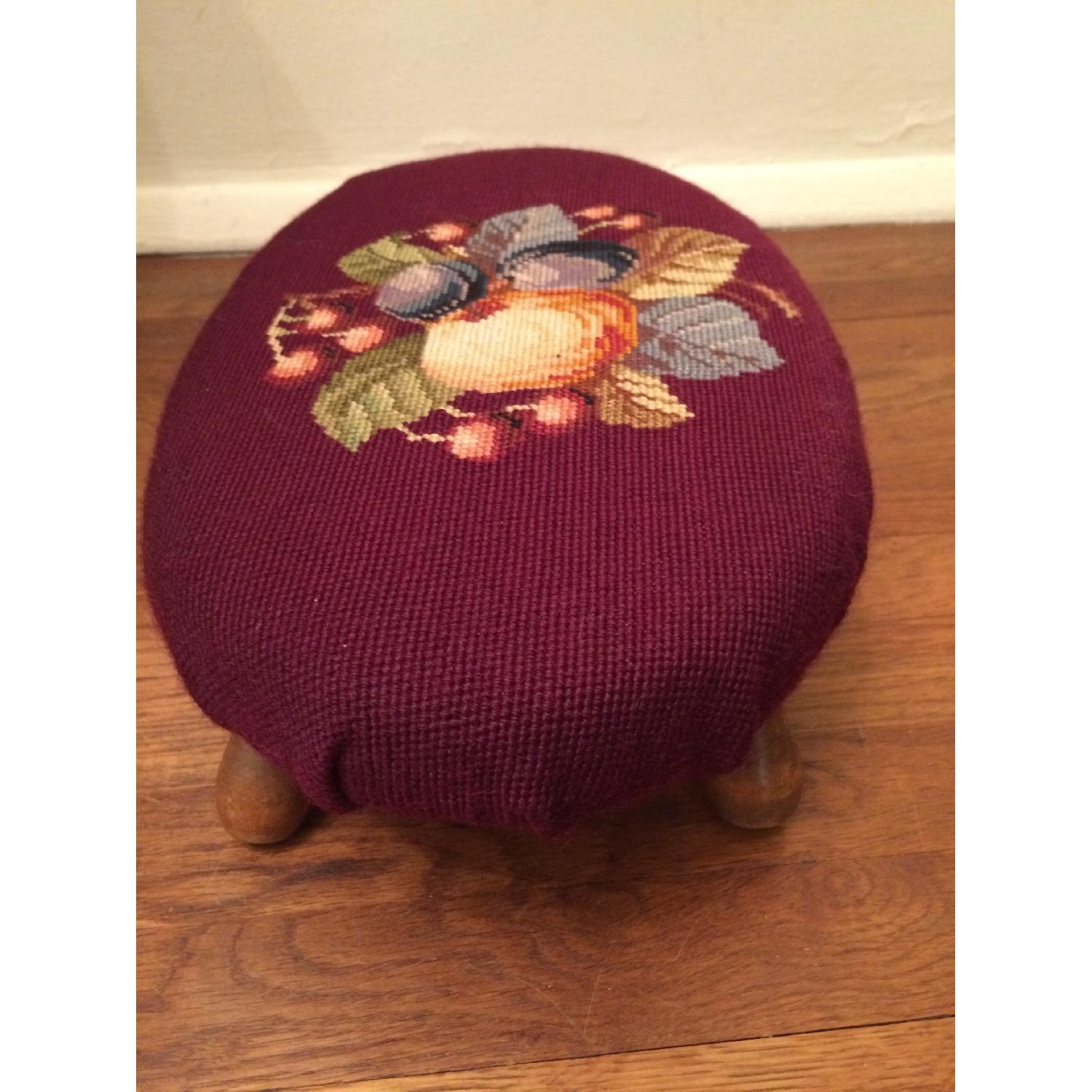 Vintage Small Needlepoint Footstool - image-2