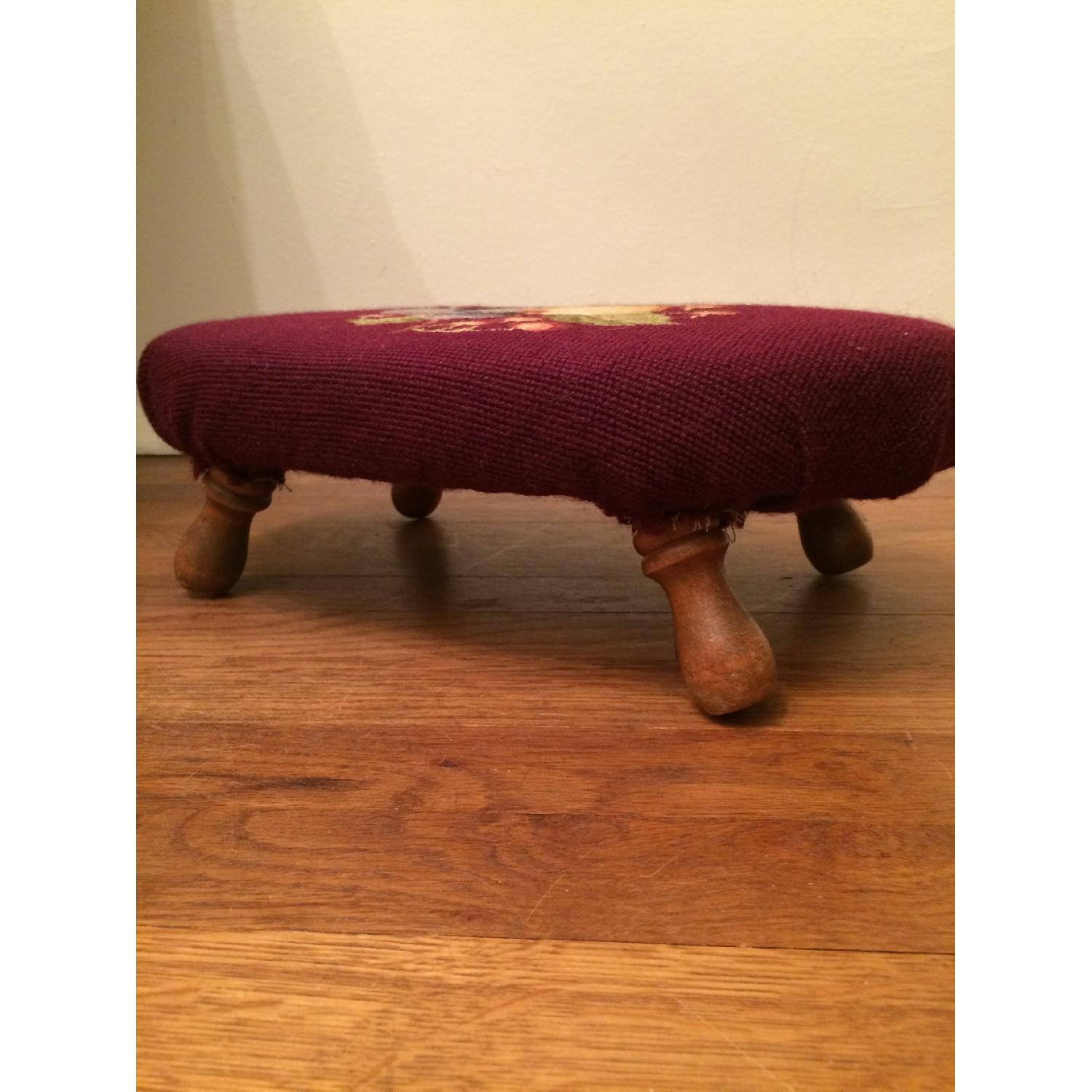 Vintage Small Needlepoint Footstool - image-3