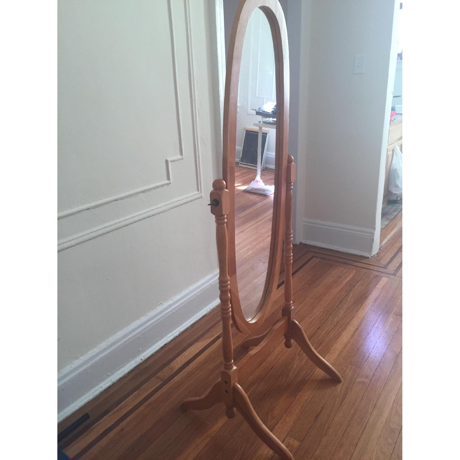Traditional Queen Anna Style Wood Floor Cheval Mirror - image-2