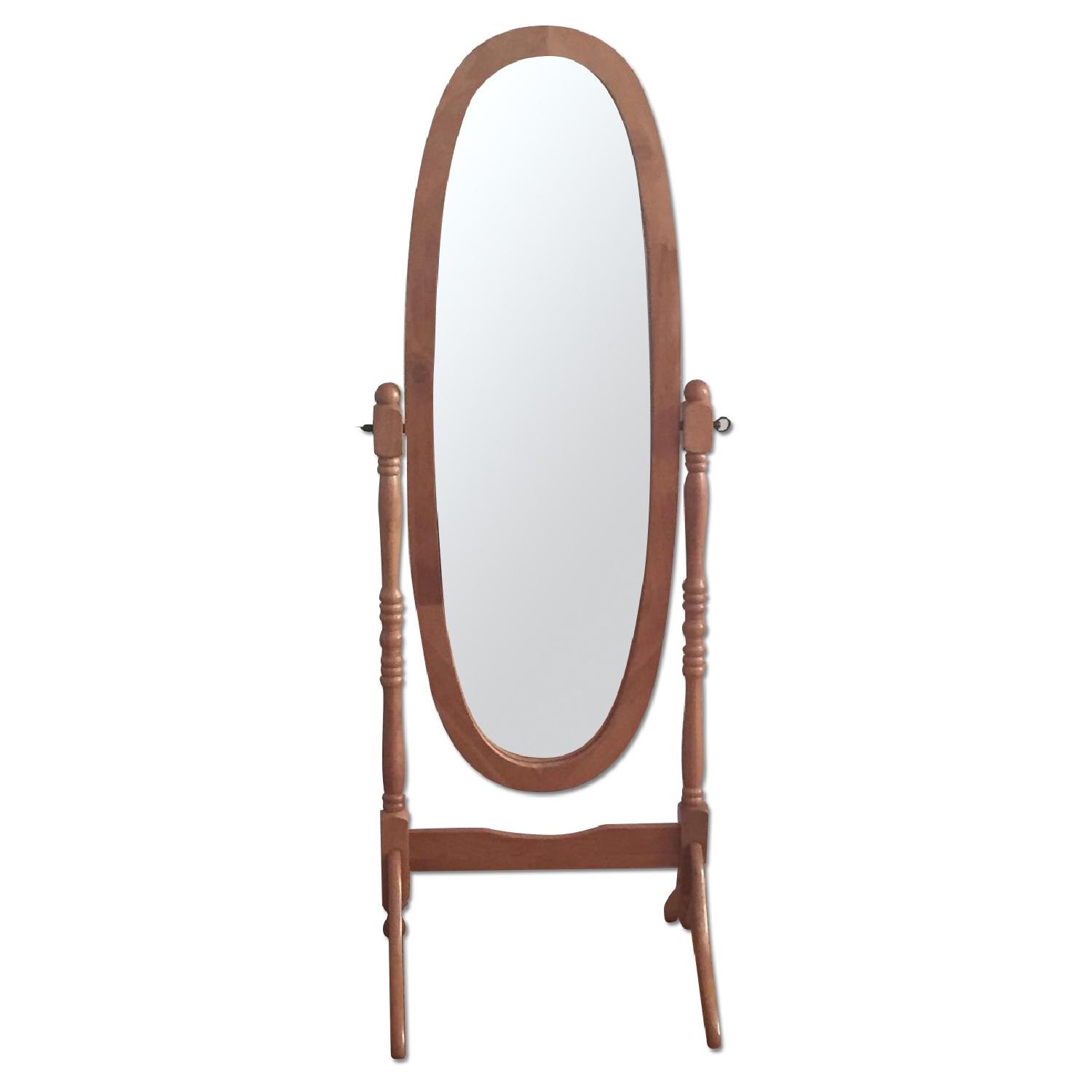 Traditional Queen Anna Style Wood Floor Cheval Mirror AptDeco