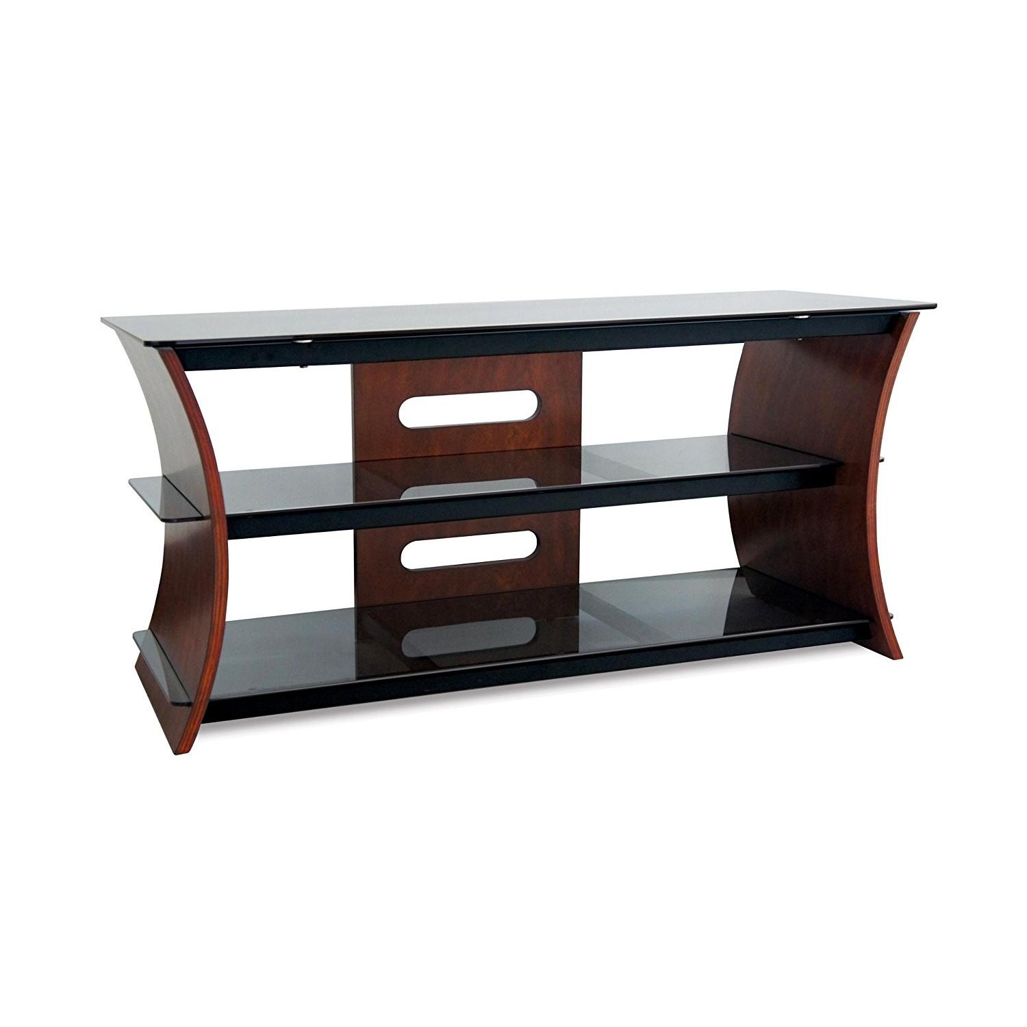 Bell'O Dark Wood & Glass Media Stand - image-1