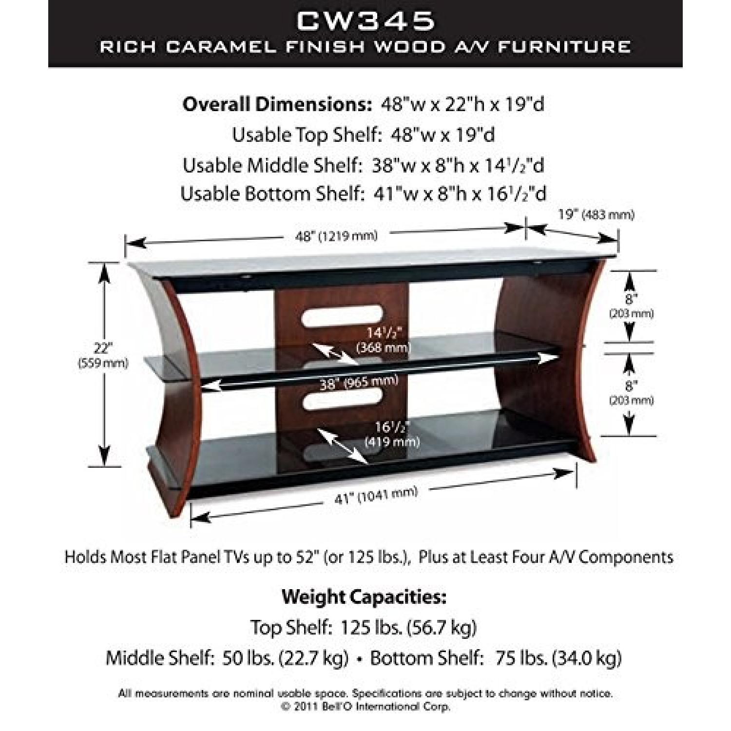Bell'O Dark Wood & Glass Media Stand - image-2